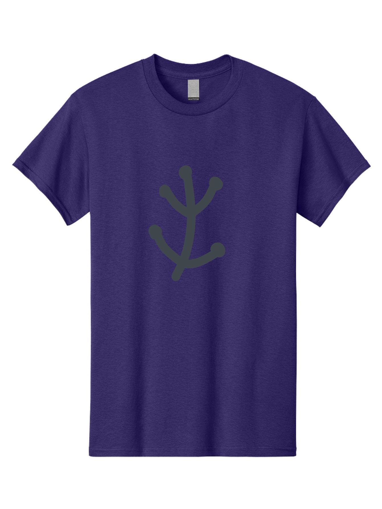 Stylized-Branch Men'S Graphic Tee, 100% Cotton, Comfortable Casual Summer Wear, Machine Washable, Stylized Trident Symbol, Dark Gray Icon, Minimalist Design, Abstract Shape, Futuristic Logo, Simple Graphics, Monochrome Icon, Symbolic Imagery, Aab794 15