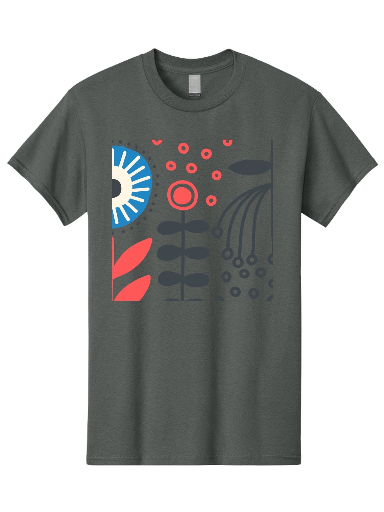 Sun-Icon-Floral Men'S Graphic Tee, 100% Cotton, Comfortable Casual Summer Wear, Machine Washable, Stylish Floral Pattern, Abstract Art, Eye-Catching Design, Minimalist Style, Bold Graphics, Contemporary Illustration, Floral Elements, Aab796 10