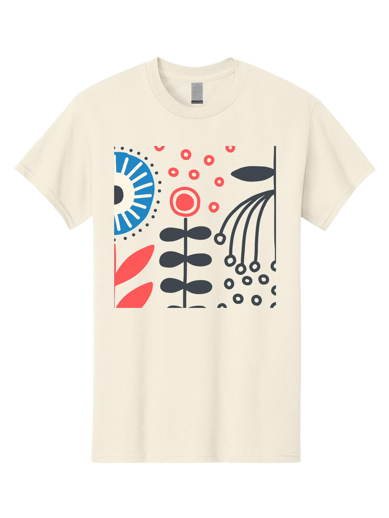 Sun-Icon-Floral Men'S Graphic Tee, 100% Cotton, Comfortable Casual Summer Wear, Machine Washable, Stylish Floral Pattern, Abstract Art, Eye-Catching Design, Minimalist Style, Bold Graphics, Contemporary Illustration, Floral Elements, Aab796 3