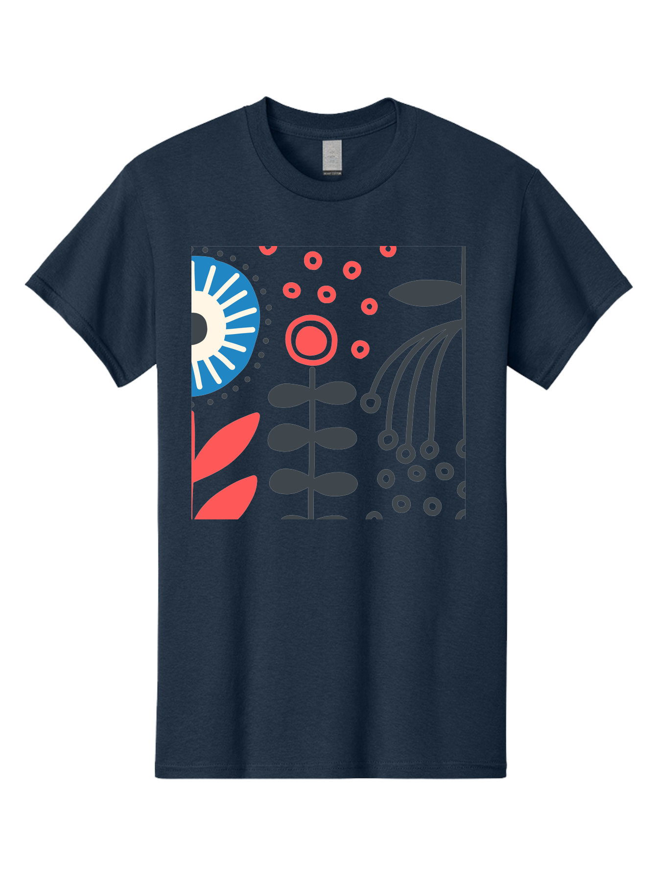 Sun-Icon-Floral Men'S Graphic Tee, 100% Cotton, Comfortable Casual Summer Wear, Machine Washable, Stylish Floral Pattern, Abstract Art, Eye-Catching Design, Minimalist Style, Bold Graphics, Contemporary Illustration, Floral Elements, Aab796 7