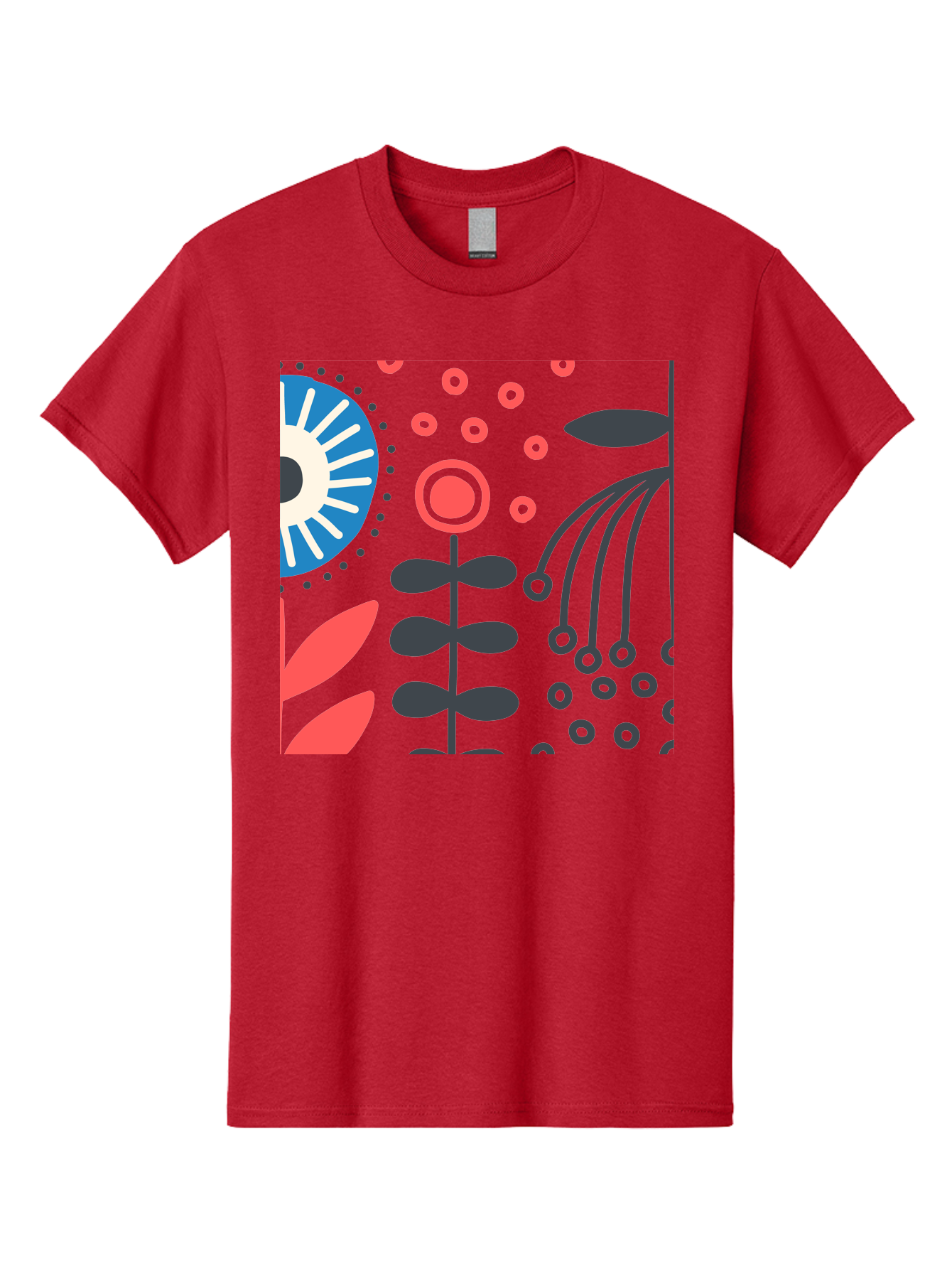 Sun-Icon-Floral Men'S Graphic Tee, 100% Cotton, Comfortable Casual Summer Wear, Machine Washable, Stylish Floral Pattern, Abstract Art, Eye-Catching Design, Minimalist Style, Bold Graphics, Contemporary Illustration, Floral Elements, Aab796 15