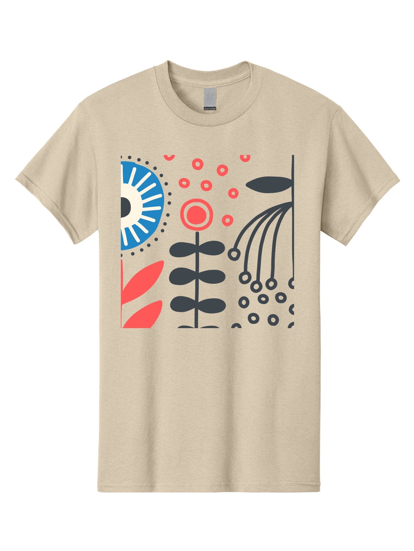 Sun-Icon-Floral Men'S Graphic Tee, 100% Cotton, Comfortable Casual Summer Wear, Machine Washable, Stylish Floral Pattern, Abstract Art, Eye-Catching Design, Minimalist Style, Bold Graphics, Contemporary Illustration, Floral Elements, Aab796 7