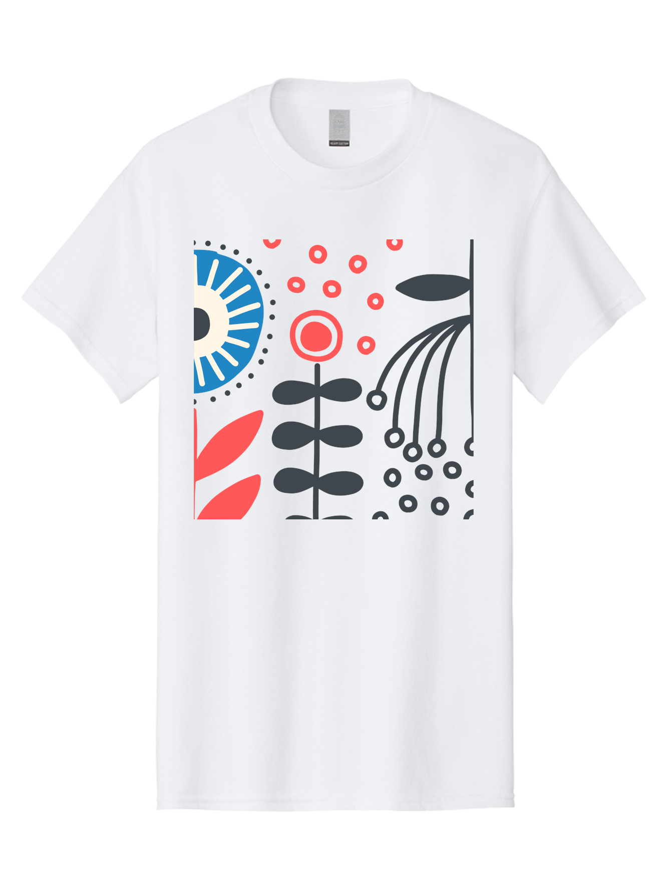 Sun-Icon-Floral Men'S Graphic Tee, 100% Cotton, Comfortable Casual Summer Wear, Machine Washable, Stylish Floral Pattern, Abstract Art, Eye-Catching Design, Minimalist Style, Bold Graphics, Contemporary Illustration, Floral Elements, Aab796 17