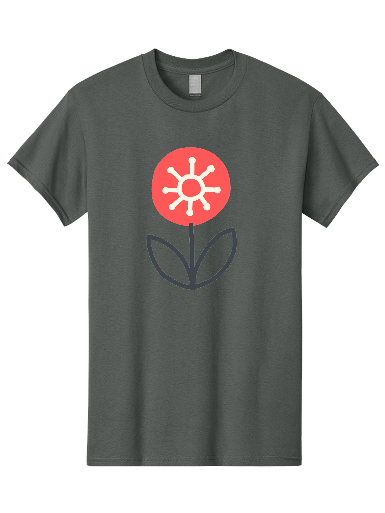 Sunflower-Icon Men'S Graphic Tee, 100% Cotton, Comfortable Casual Summer Wear, Machine Washable, Stylized Sunflower, Simple Flower Design, Abstract Sun Symbol, Red And White Colors, Minimalist Logo, Floral Icon, Modern Graphic Aab797 23