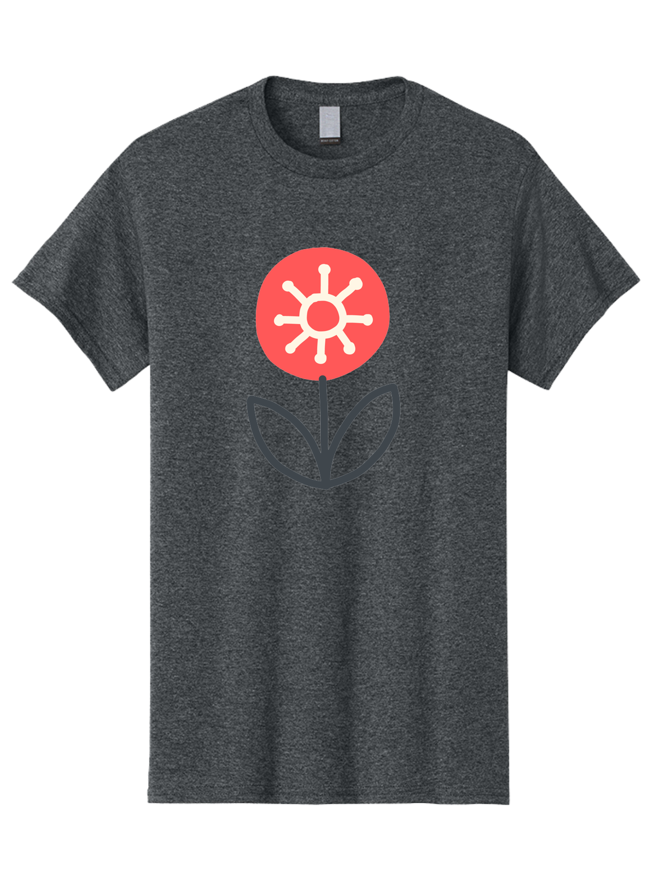 Sunflower-Icon Men'S Graphic Tee, 100% Cotton, Comfortable Casual Summer Wear, Machine Washable, Stylized Sunflower, Simple Flower Design, Abstract Sun Symbol, Red And White Colors, Minimalist Logo, Floral Icon, Modern Graphic Aab797 19