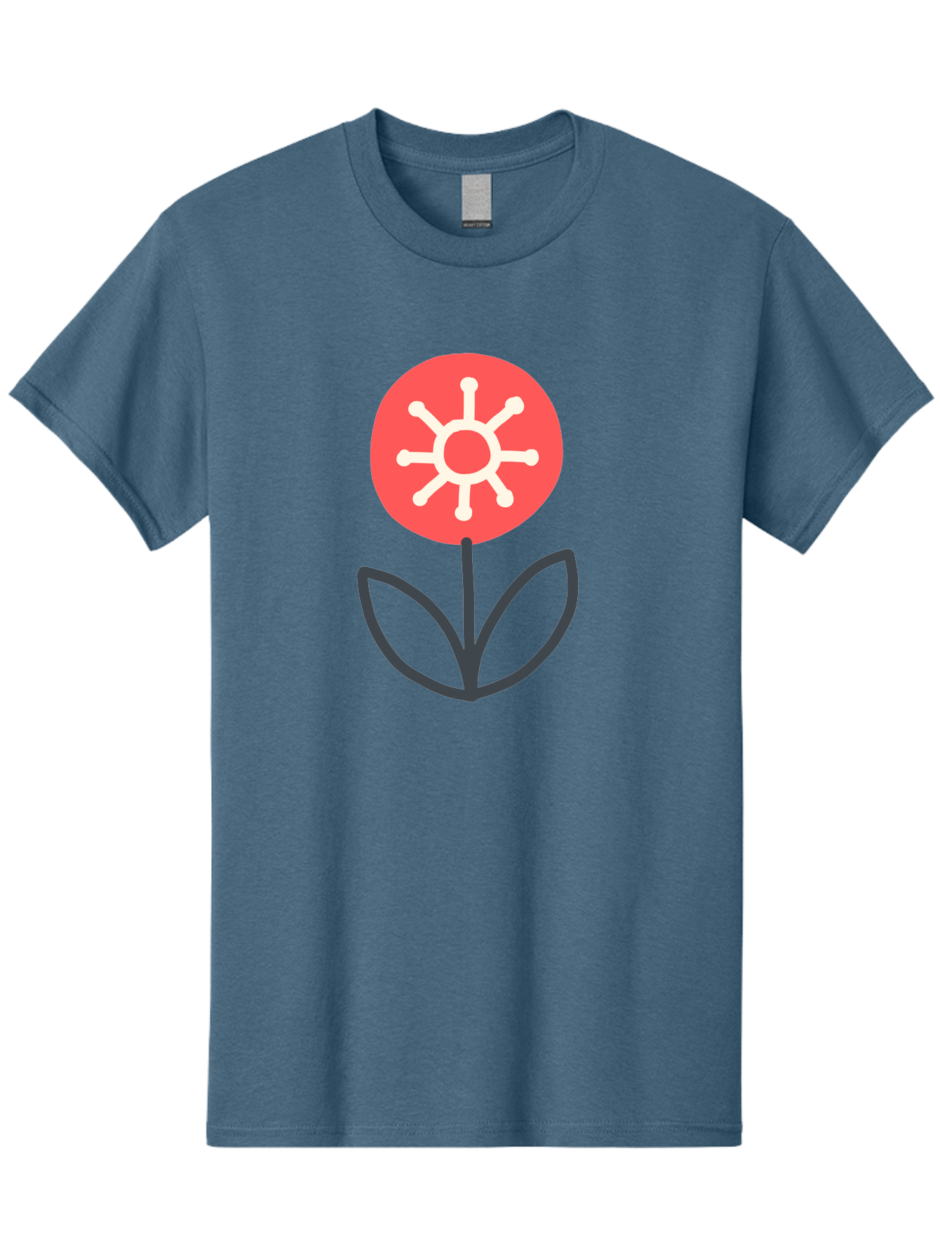 Sunflower-Icon Men'S Graphic Tee, 100% Cotton, Comfortable Casual Summer Wear, Machine Washable, Stylized Sunflower, Simple Flower Design, Abstract Sun Symbol, Red And White Colors, Minimalist Logo, Floral Icon, Modern Graphic Aab797 17