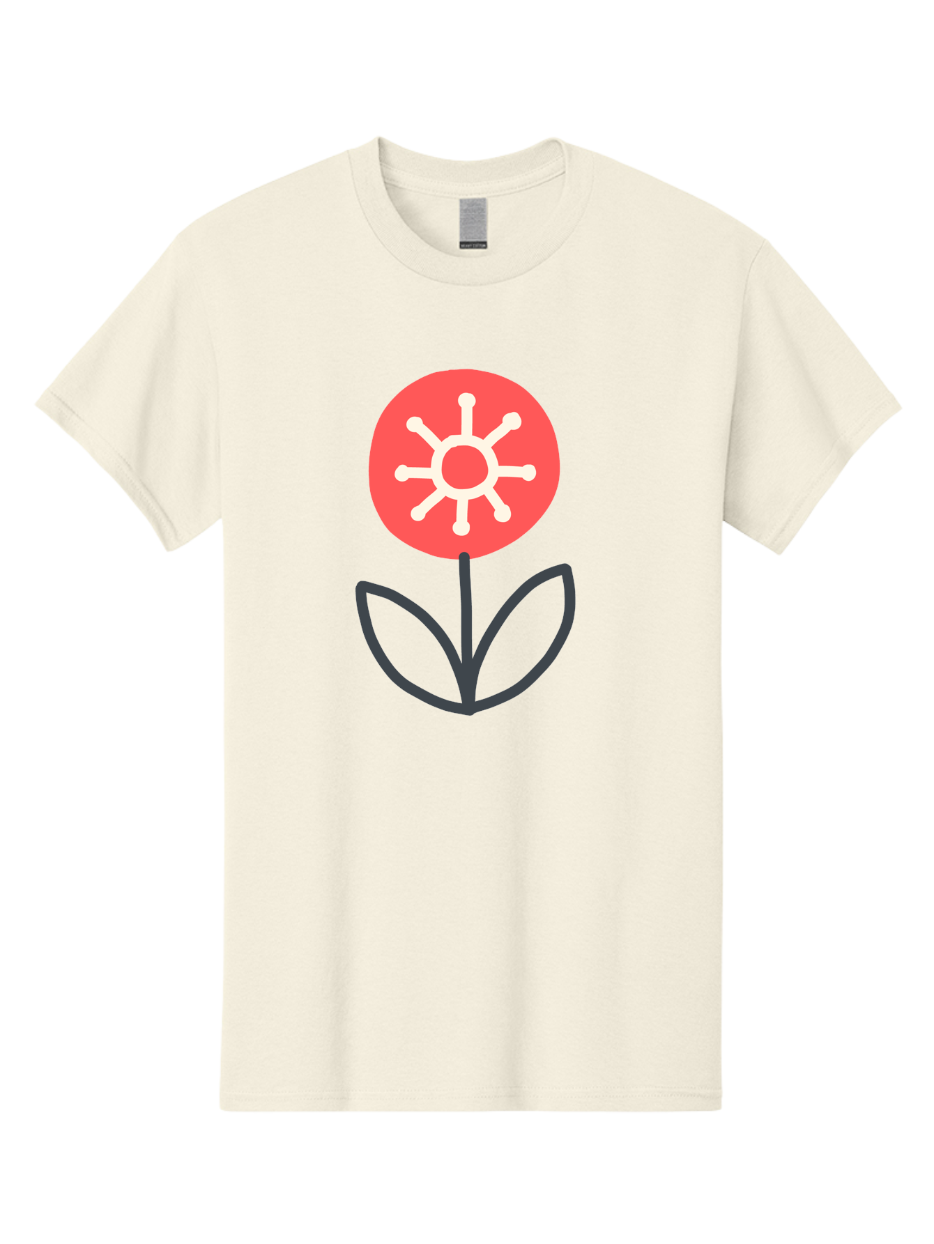 Sunflower-Icon Men'S Graphic Tee, 100% Cotton, Comfortable Casual Summer Wear, Machine Washable, Stylized Sunflower, Simple Flower Design, Abstract Sun Symbol, Red And White Colors, Minimalist Logo, Floral Icon, Modern Graphic Aab797 21