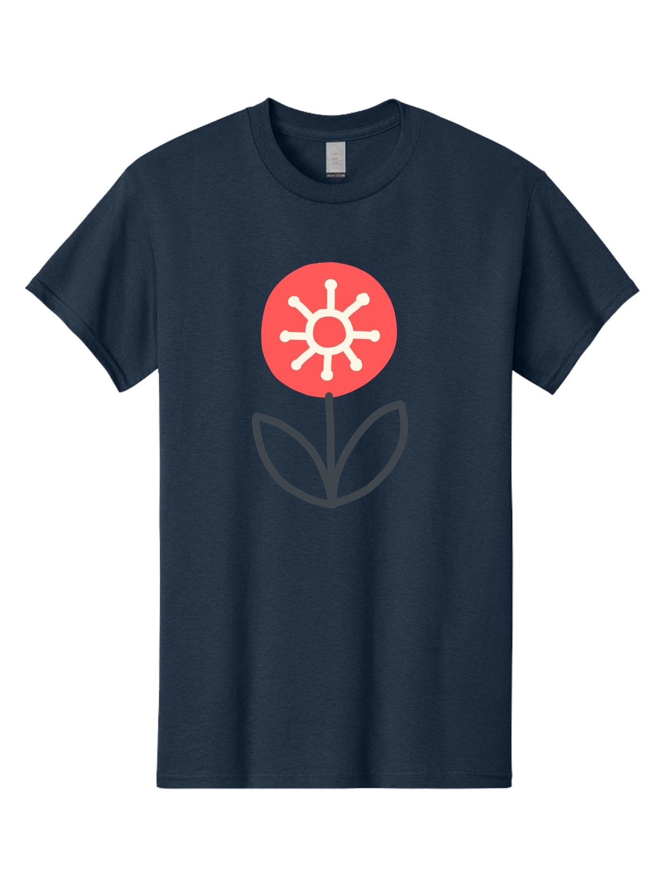 Sunflower-Icon Men'S Graphic Tee, 100% Cotton, Comfortable Casual Summer Wear, Machine Washable, Stylized Sunflower, Simple Flower Design, Abstract Sun Symbol, Red And White Colors, Minimalist Logo, Floral Icon, Modern Graphic Aab797 10