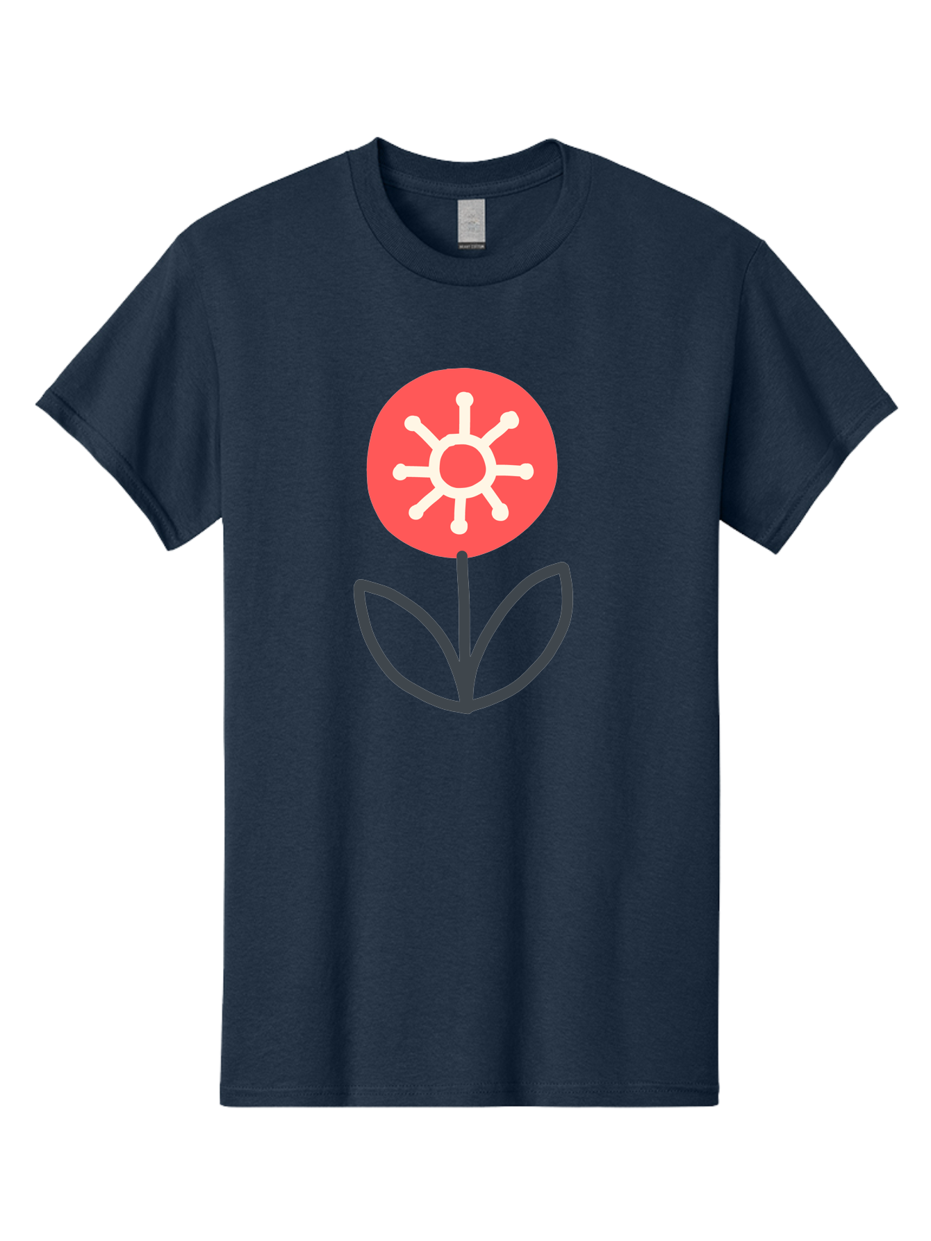 Sunflower-Icon Men'S Graphic Tee, 100% Cotton, Comfortable Casual Summer Wear, Machine Washable, Stylized Sunflower, Simple Flower Design, Abstract Sun Symbol, Red And White Colors, Minimalist Logo, Floral Icon, Modern Graphic Aab797 27