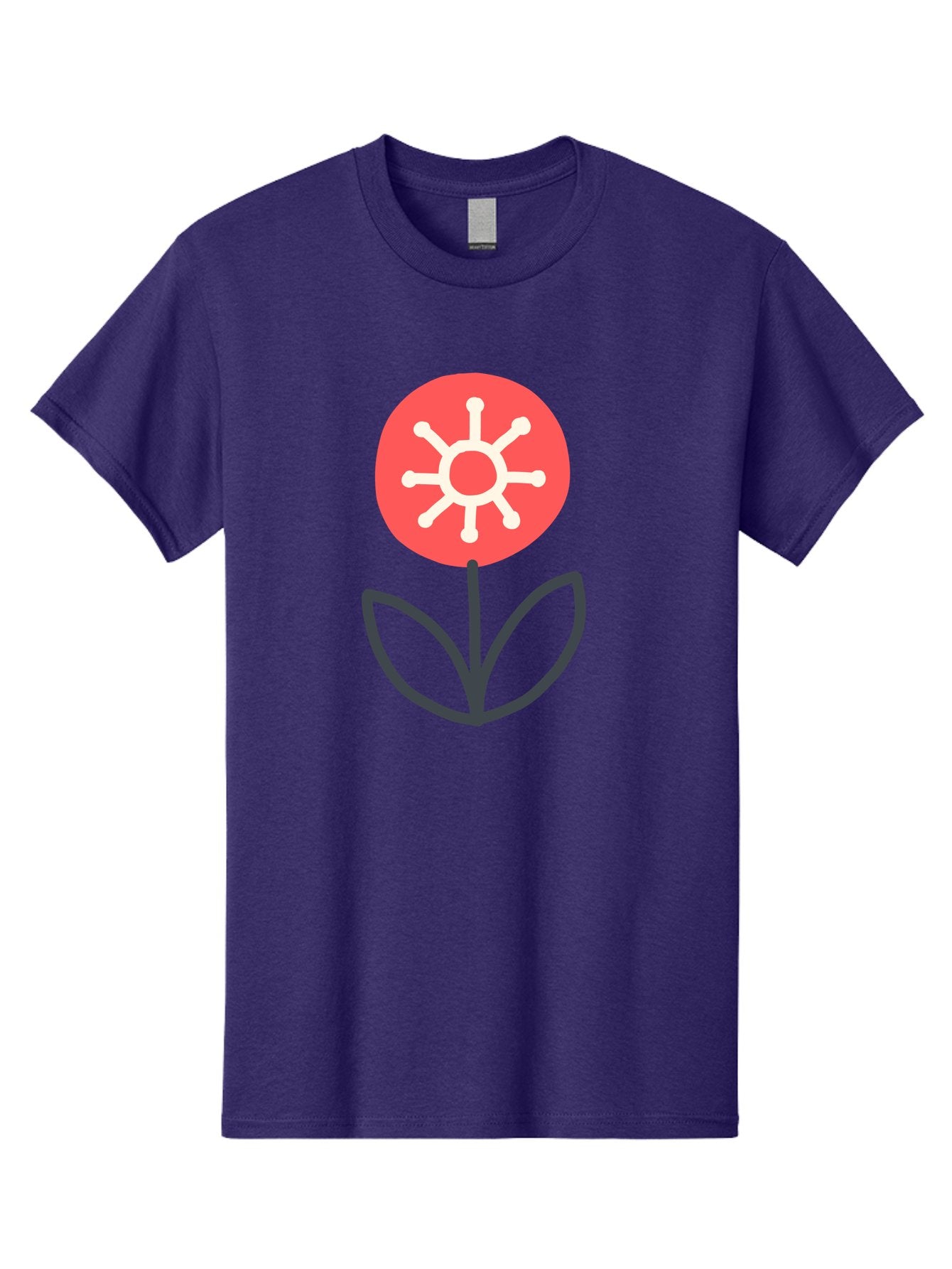 Sunflower-Icon Men'S Graphic Tee, 100% Cotton, Comfortable Casual Summer Wear, Machine Washable, Stylized Sunflower, Simple Flower Design, Abstract Sun Symbol, Red And White Colors, Minimalist Logo, Floral Icon, Modern Graphic Aab797 12