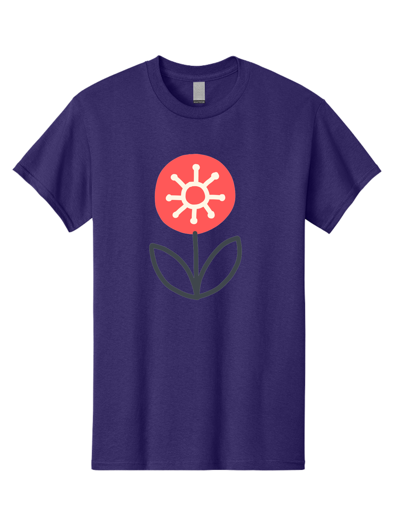 Sunflower-Icon Men'S Graphic Tee, 100% Cotton, Comfortable Casual Summer Wear, Machine Washable, Stylized Sunflower, Simple Flower Design, Abstract Sun Symbol, Red And White Colors, Minimalist Logo, Floral Icon, Modern Graphic Aab797 5