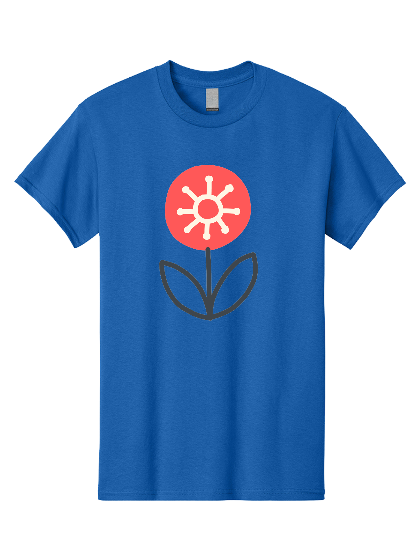 Sunflower-Icon Men'S Graphic Tee, 100% Cotton, Comfortable Casual Summer Wear, Machine Washable, Stylized Sunflower, Simple Flower Design, Abstract Sun Symbol, Red And White Colors, Minimalist Logo, Floral Icon, Modern Graphic Aab797 7