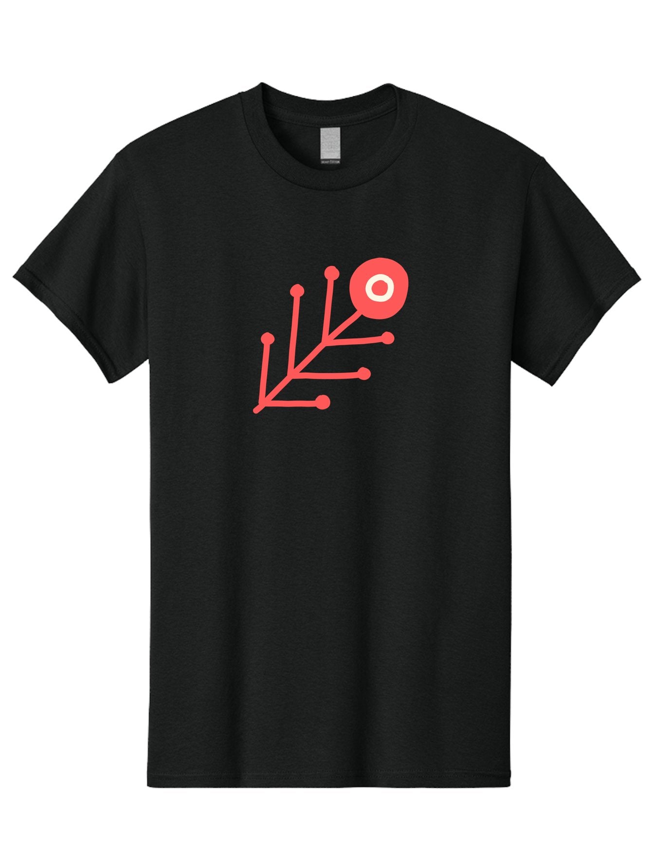 Target-Logo Men'S Graphic Tee, 100% Cotton, Comfortable Casual Summer Wear, Machine Washable, Red Lines, Branching Pattern, Geometric Shape, Modern Design, Abstract Art, Futuristic Style, Minimalist Graphic Aab802 3