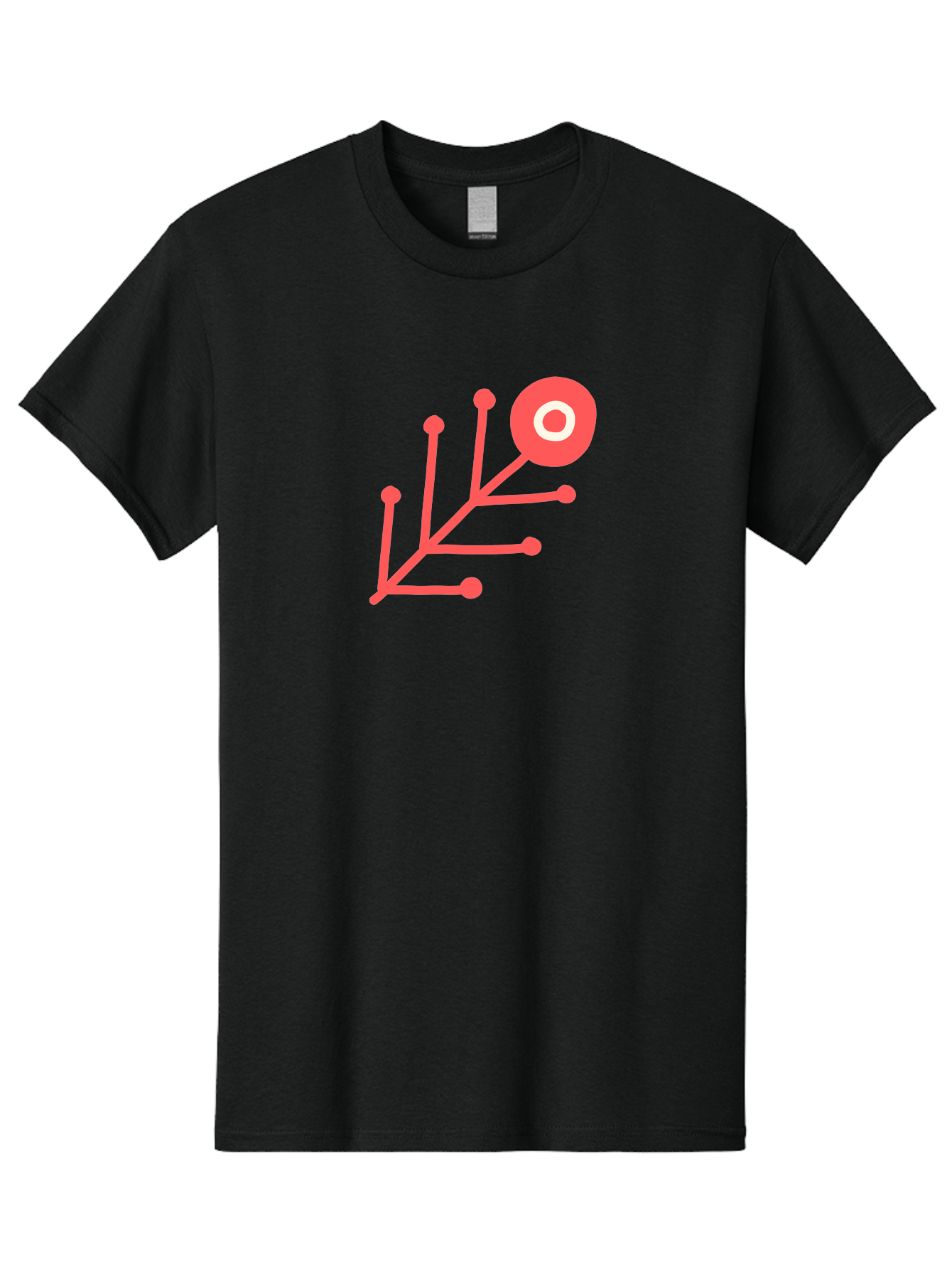 Target-Logo Men'S Graphic Tee, 100% Cotton, Comfortable Casual Summer Wear, Machine Washable, Red Lines, Branching Pattern, Geometric Shape, Modern Design, Abstract Art, Futuristic Style, Minimalist Graphic Aab802 17