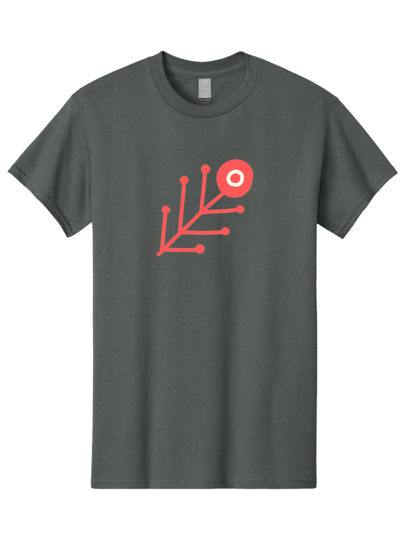 Target-Logo Men'S Graphic Tee, 100% Cotton, Comfortable Casual Summer Wear, Machine Washable, Red Lines, Branching Pattern, Geometric Shape, Modern Design, Abstract Art, Futuristic Style, Minimalist Graphic Aab802 5