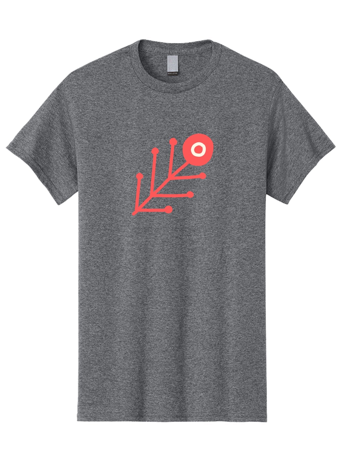 Target-Logo Men'S Graphic Tee, 100% Cotton, Comfortable Casual Summer Wear, Machine Washable, Red Lines, Branching Pattern, Geometric Shape, Modern Design, Abstract Art, Futuristic Style, Minimalist Graphic Aab802