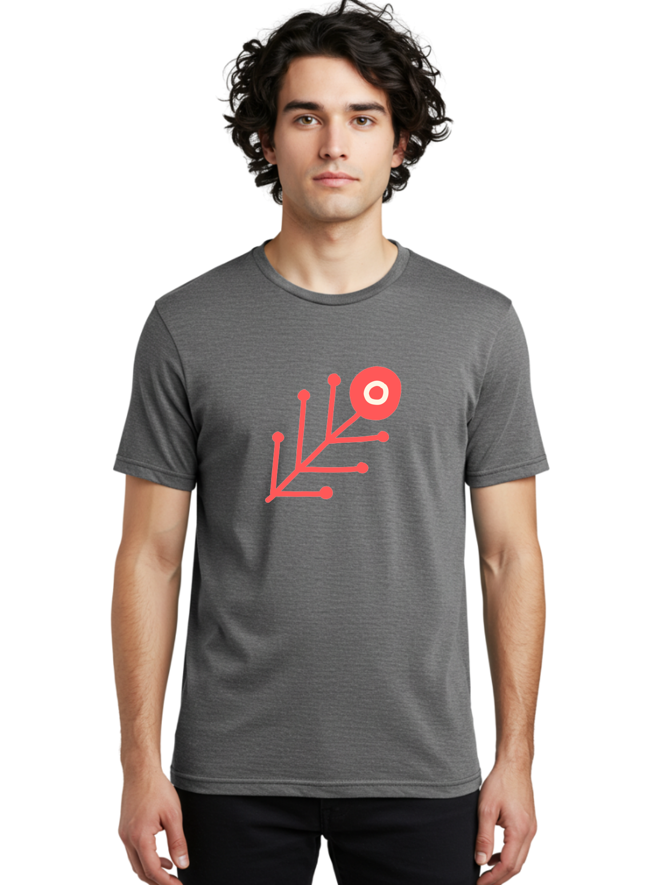 Target-Logo Men'S Graphic Tee, 100% Cotton, Comfortable Casual Summer Wear, Machine Washable, Red Lines, Branching Pattern, Geometric Shape, Modern Design, Abstract Art, Futuristic Style, Minimalist Graphic Aab802 20