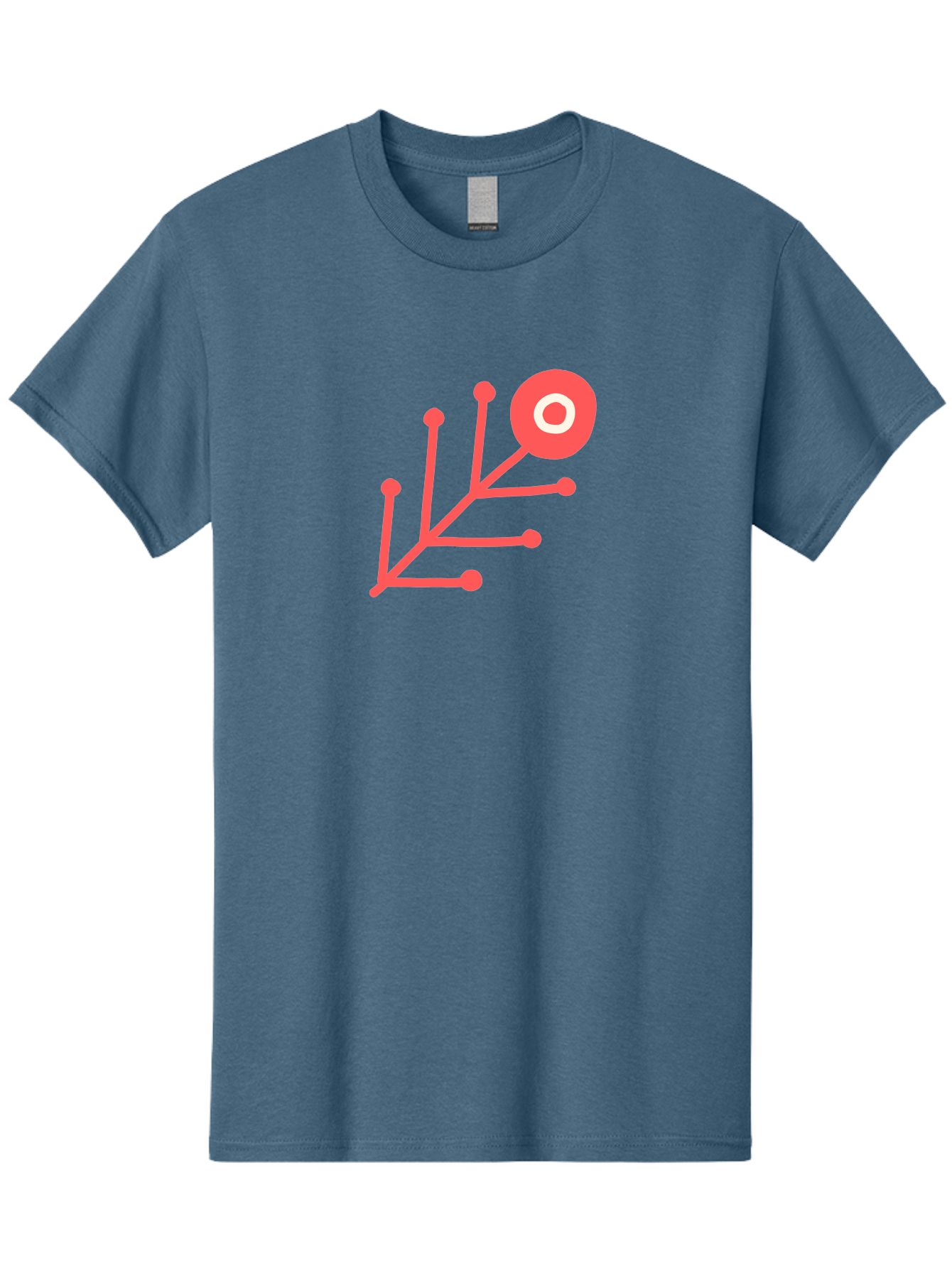 Target-Logo Men'S Graphic Tee, 100% Cotton, Comfortable Casual Summer Wear, Machine Washable, Red Lines, Branching Pattern, Geometric Shape, Modern Design, Abstract Art, Futuristic Style, Minimalist Graphic Aab802 3