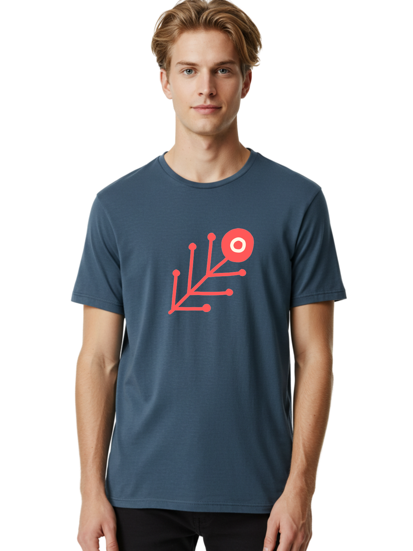 Target-Logo Men'S Graphic Tee, 100% Cotton, Comfortable Casual Summer Wear, Machine Washable, Red Lines, Branching Pattern, Geometric Shape, Modern Design, Abstract Art, Futuristic Style, Minimalist Graphic Aab802 4