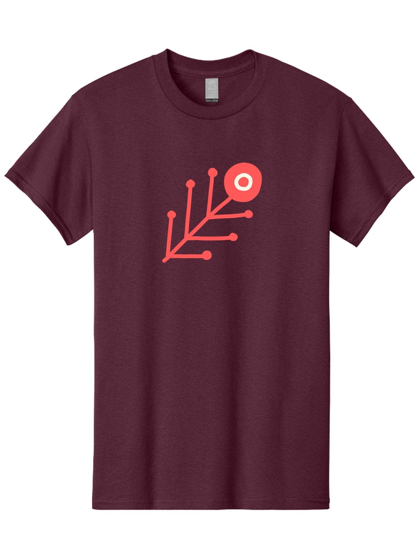 Target-Logo Men'S Graphic Tee, 100% Cotton, Comfortable Casual Summer Wear, Machine Washable, Red Lines, Branching Pattern, Geometric Shape, Modern Design, Abstract Art, Futuristic Style, Minimalist Graphic Aab802 15