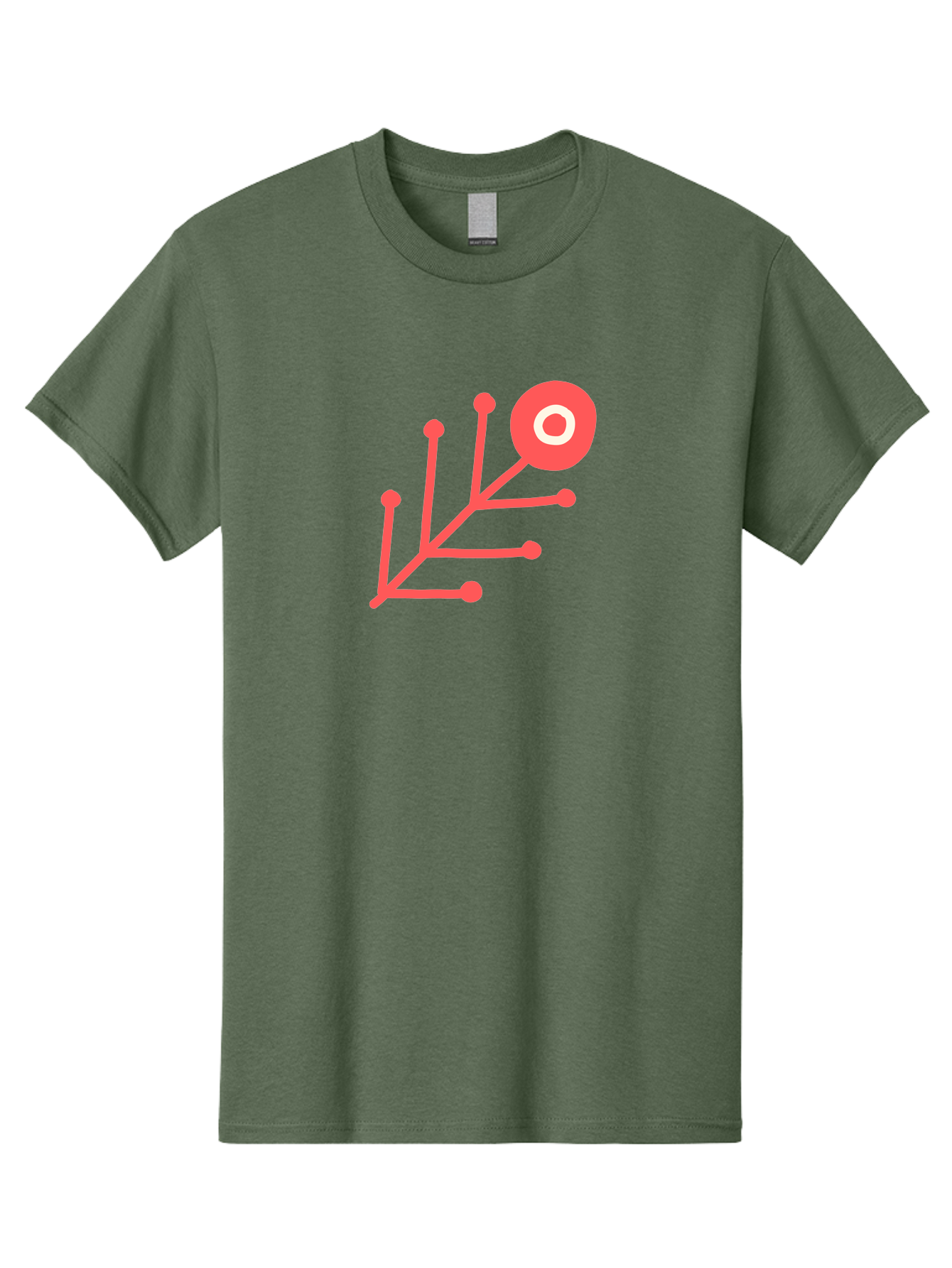 Target-Logo Men'S Graphic Tee, 100% Cotton, Comfortable Casual Summer Wear, Machine Washable, Red Lines, Branching Pattern, Geometric Shape, Modern Design, Abstract Art, Futuristic Style, Minimalist Graphic Aab802 25