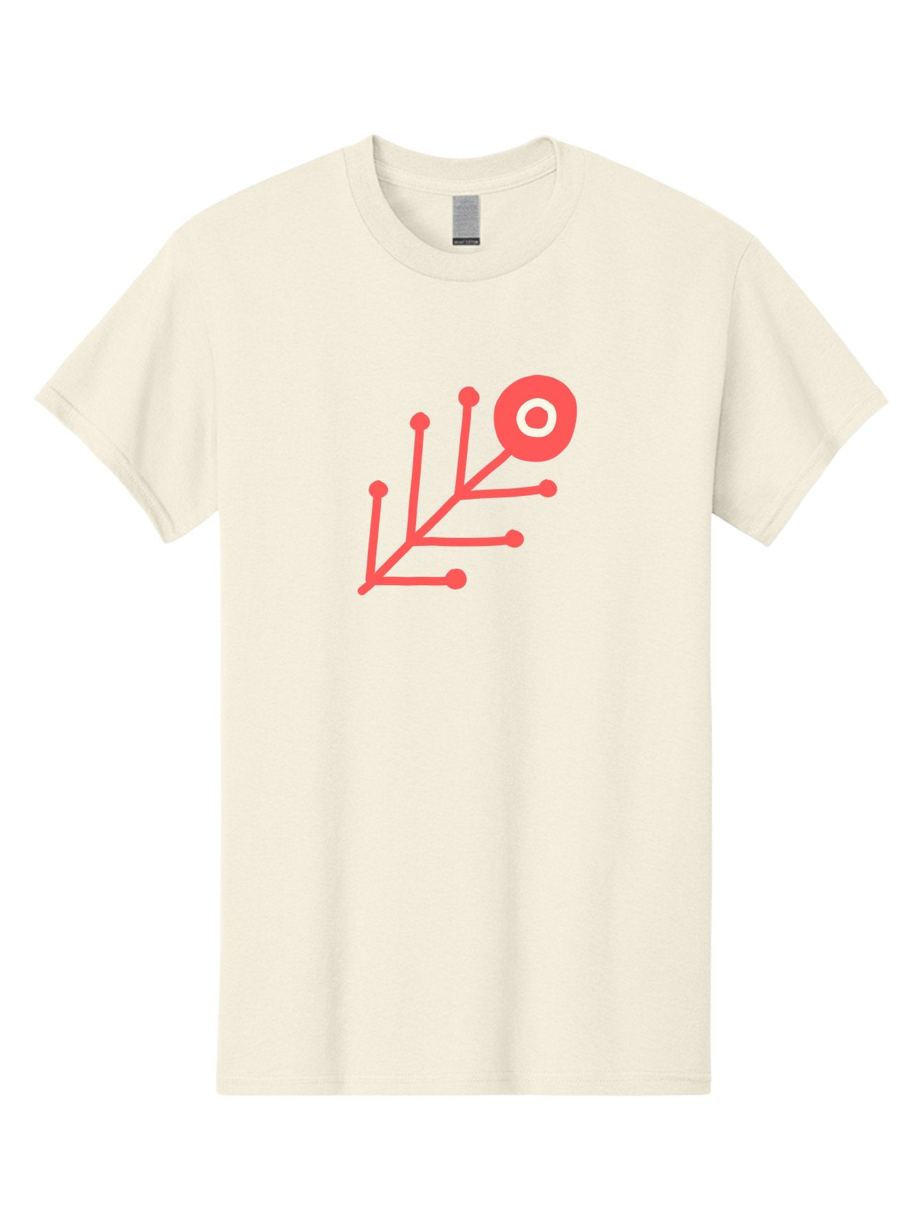 Target-Logo Men'S Graphic Tee, 100% Cotton, Comfortable Casual Summer Wear, Machine Washable, Red Lines, Branching Pattern, Geometric Shape, Modern Design, Abstract Art, Futuristic Style, Minimalist Graphic Aab802