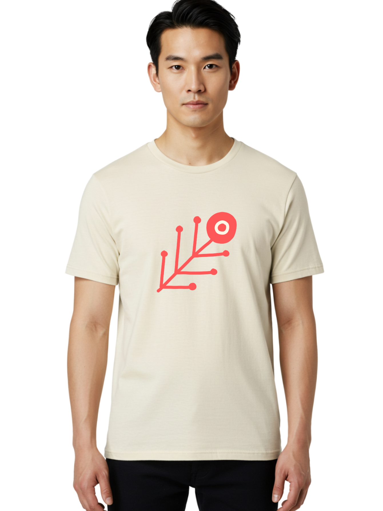 Target-Logo Men'S Graphic Tee, 100% Cotton, Comfortable Casual Summer Wear, Machine Washable, Red Lines, Branching Pattern, Geometric Shape, Modern Design, Abstract Art, Futuristic Style, Minimalist Graphic Aab802 22