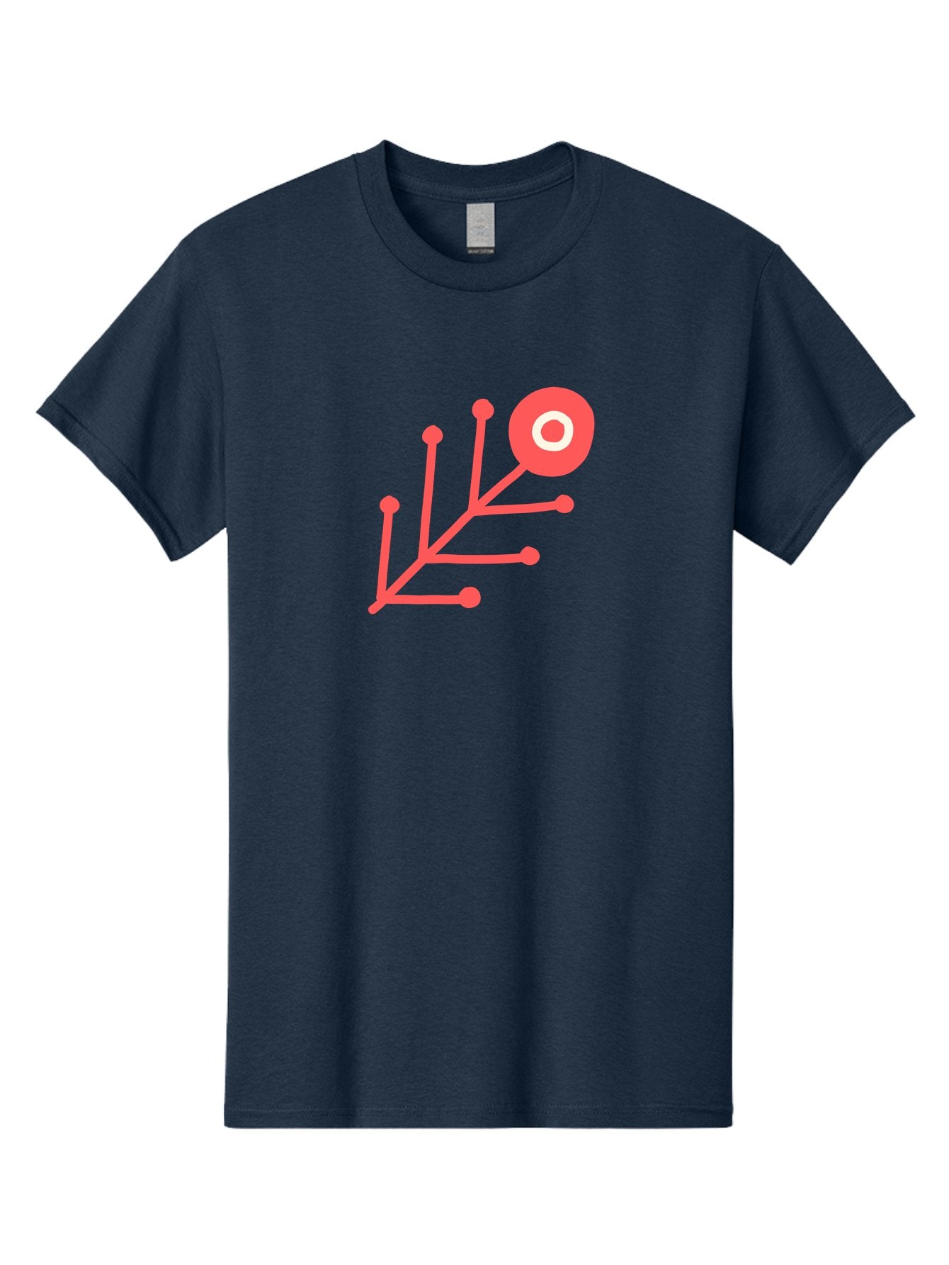 Target-Logo Men'S Graphic Tee, 100% Cotton, Comfortable Casual Summer Wear, Machine Washable, Red Lines, Branching Pattern, Geometric Shape, Modern Design, Abstract Art, Futuristic Style, Minimalist Graphic Aab802 4