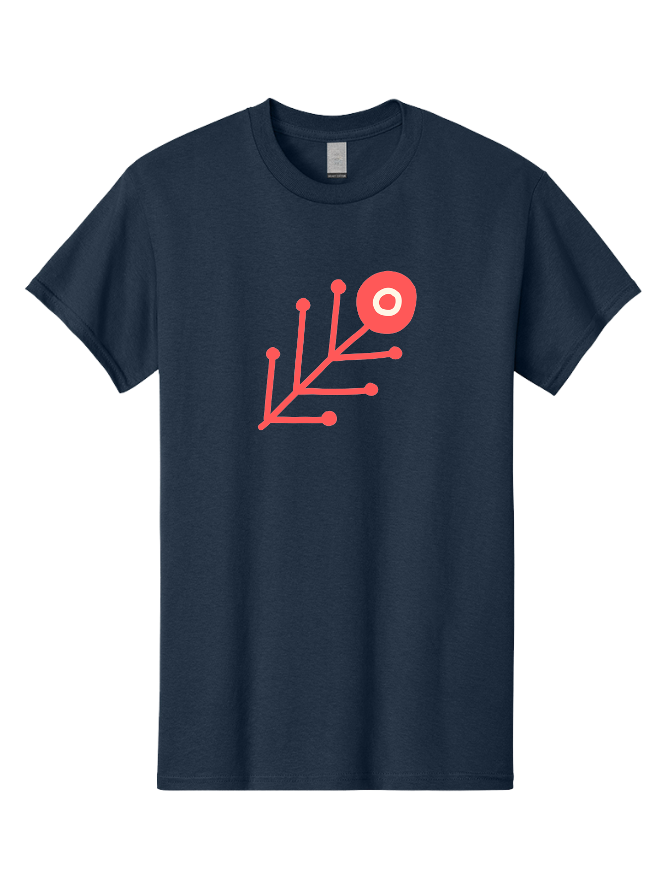 Target-Logo Men'S Graphic Tee, 100% Cotton, Comfortable Casual Summer Wear, Machine Washable, Red Lines, Branching Pattern, Geometric Shape, Modern Design, Abstract Art, Futuristic Style, Minimalist Graphic Aab802 23