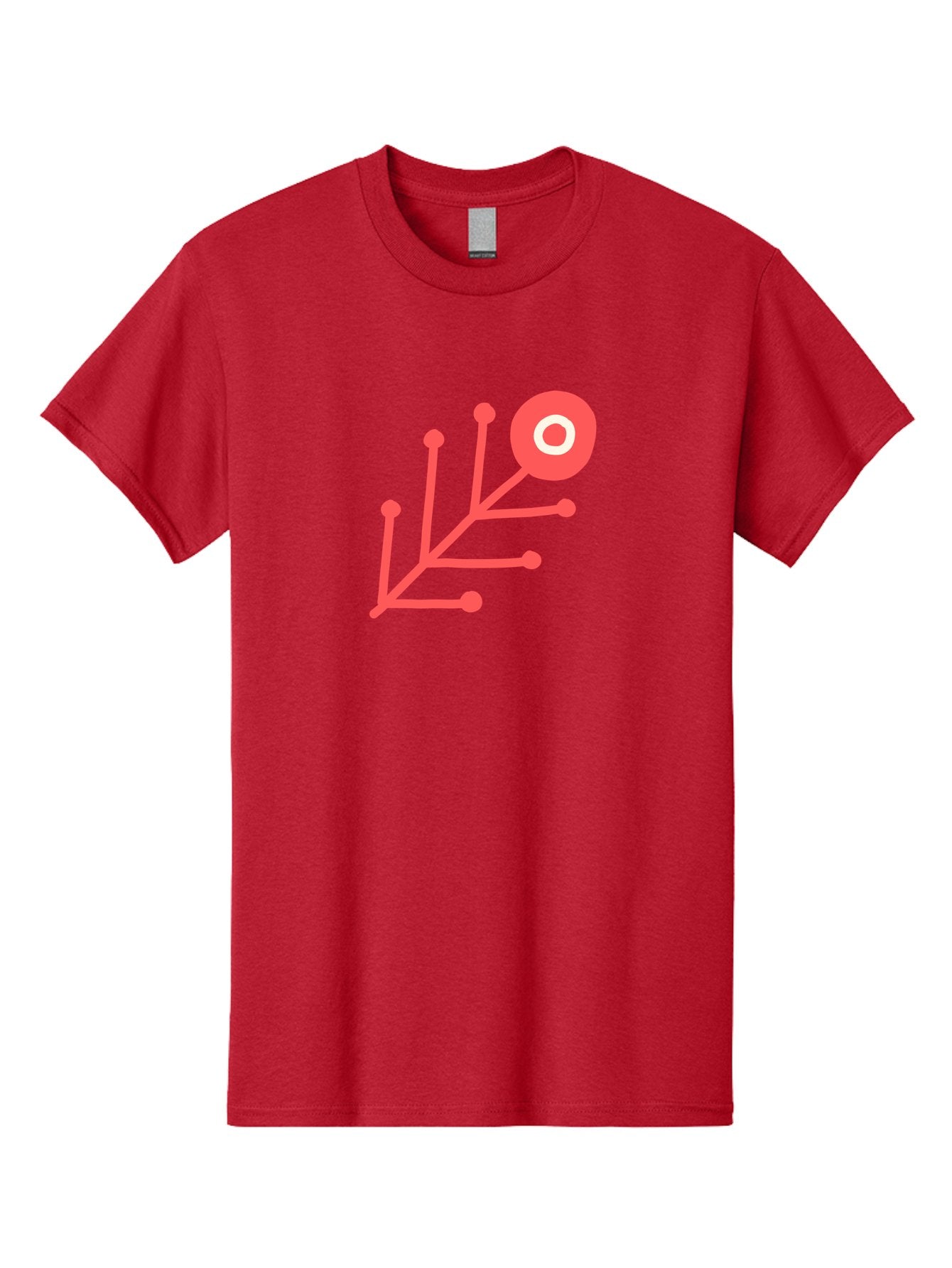 Target-Logo Men'S Graphic Tee, 100% Cotton, Comfortable Casual Summer Wear, Machine Washable, Red Lines, Branching Pattern, Geometric Shape, Modern Design, Abstract Art, Futuristic Style, Minimalist Graphic Aab802 13