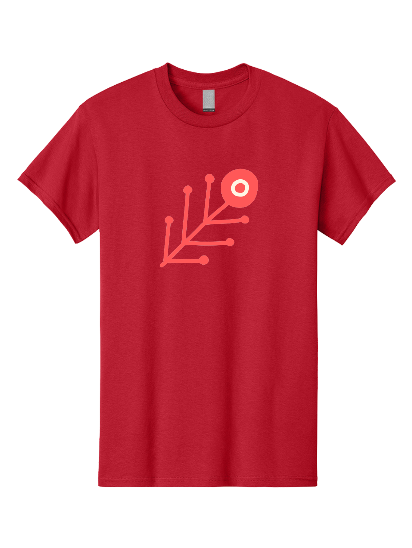 Target-Logo Men'S Graphic Tee, 100% Cotton, Comfortable Casual Summer Wear, Machine Washable, Red Lines, Branching Pattern, Geometric Shape, Modern Design, Abstract Art, Futuristic Style, Minimalist Graphic Aab802 29