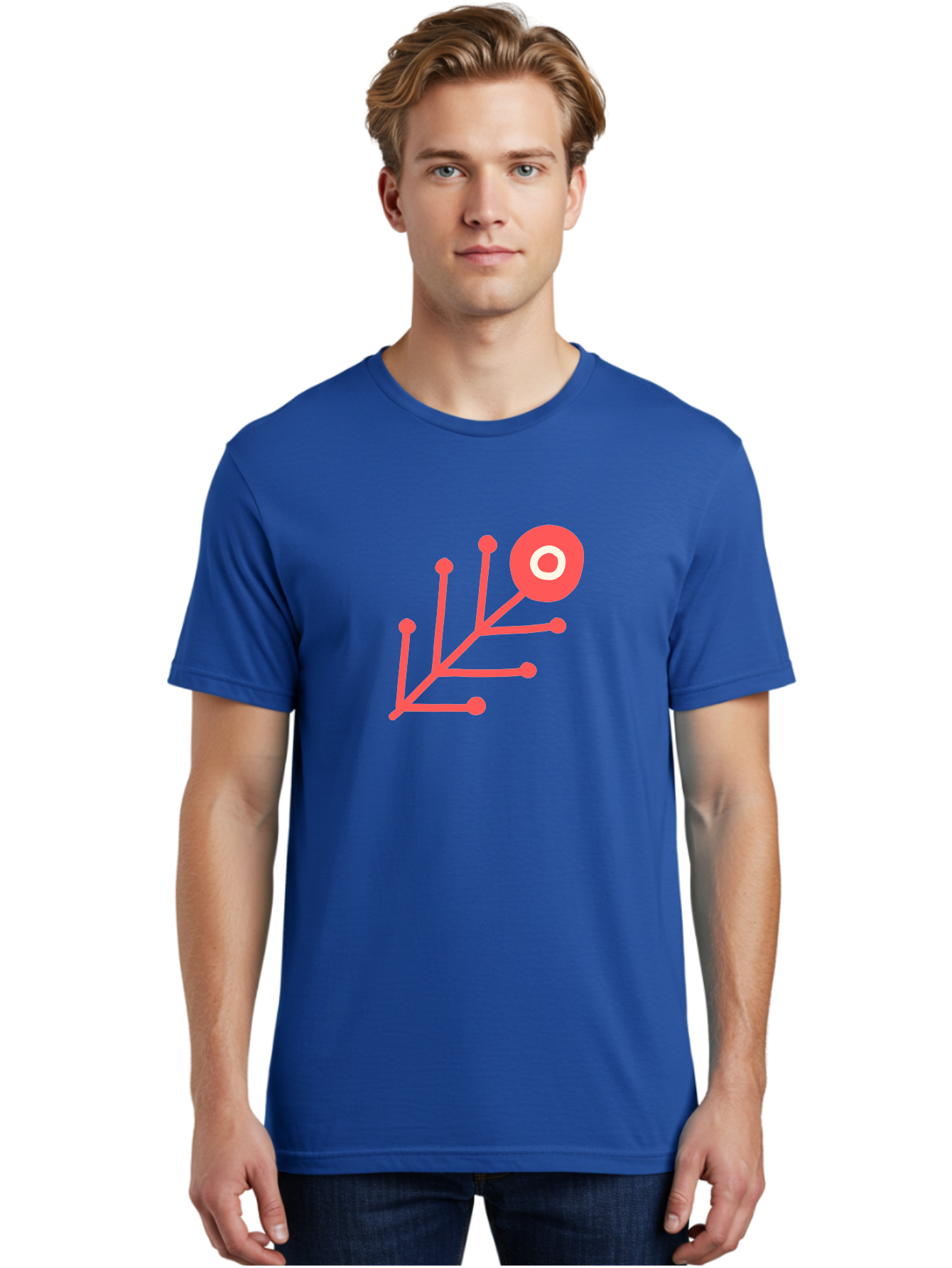 Target-Logo Men'S Graphic Tee, 100% Cotton, Comfortable Casual Summer Wear, Machine Washable, Red Lines, Branching Pattern, Geometric Shape, Modern Design, Abstract Art, Futuristic Style, Minimalist Graphic Aab802 12