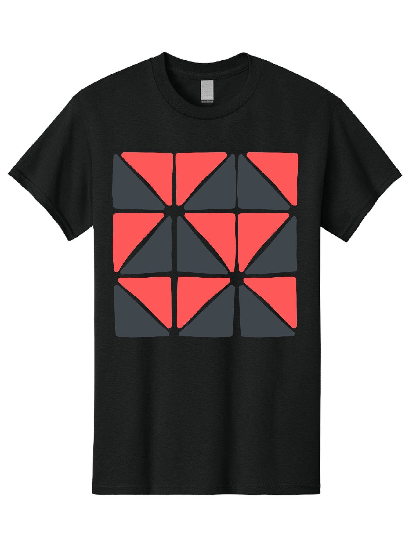 Triangles-Pattern Men'S Graphic Tee, 100% Cotton, Comfortable Casual Summer Wear, Machine Washable, Geometric Pattern, Pink And Gray Triangles, Modern Design, Abstract Art, Symmetrical Shapes, Graphic Elements, Digital Design Aab806 14