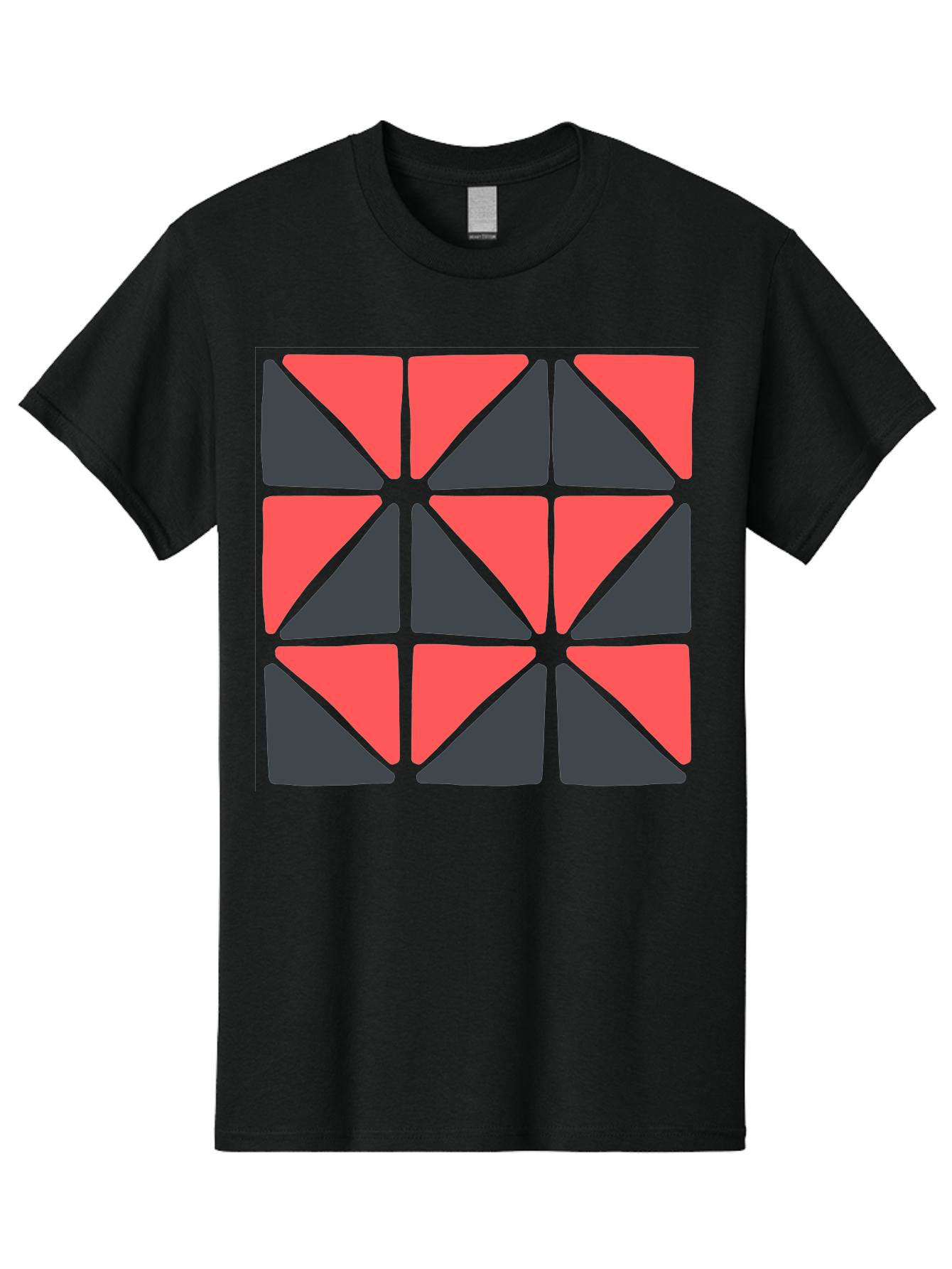 Triangles-Pattern Men'S Graphic Tee, 100% Cotton, Comfortable Casual Summer Wear, Machine Washable, Geometric Pattern, Pink And Gray Triangles, Modern Design, Abstract Art, Symmetrical Shapes, Graphic Elements, Digital Design Aab806 3