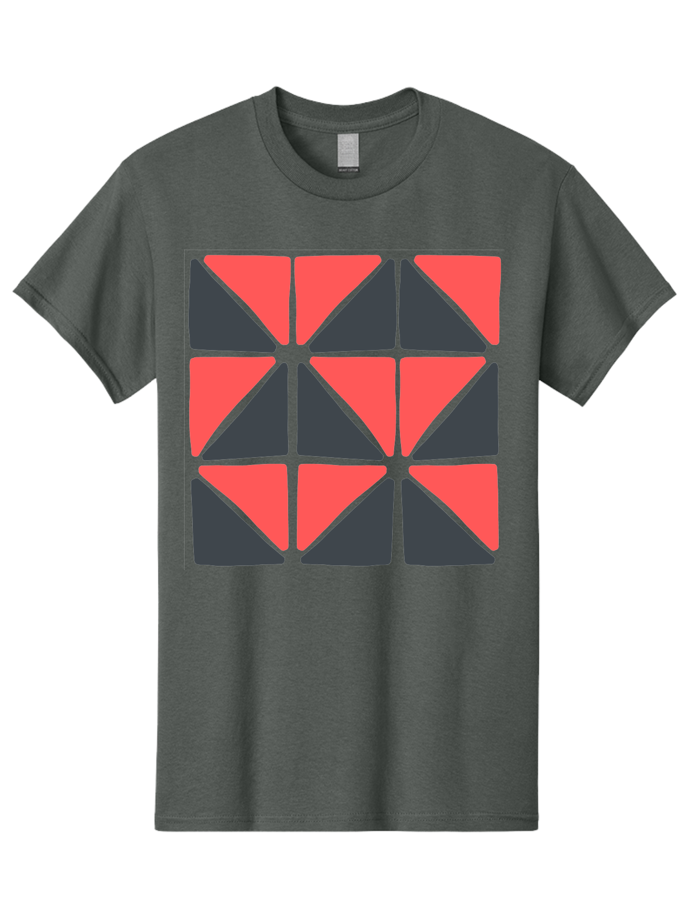 Triangles-Pattern Men'S Graphic Tee, 100% Cotton, Comfortable Casual Summer Wear, Machine Washable, Geometric Pattern, Pink And Gray Triangles, Modern Design, Abstract Art, Symmetrical Shapes, Graphic Elements, Digital Design Aab806 15