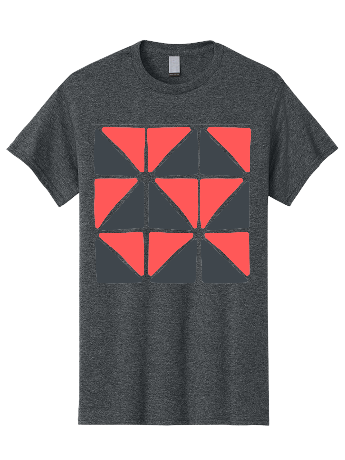 Triangles-Pattern Men'S Graphic Tee, 100% Cotton, Comfortable Casual Summer Wear, Machine Washable, Geometric Pattern, Pink And Gray Triangles, Modern Design, Abstract Art, Symmetrical Shapes, Graphic Elements, Digital Design Aab806 17