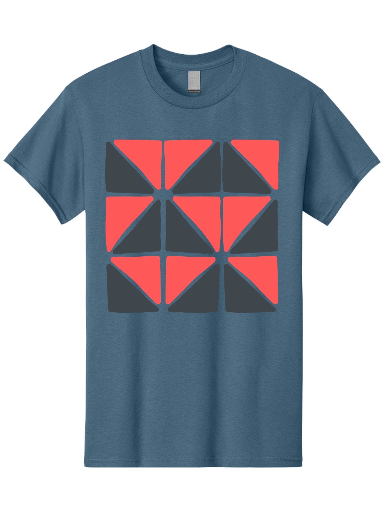 Triangles-Pattern Men'S Graphic Tee, 100% Cotton, Comfortable Casual Summer Wear, Machine Washable, Geometric Pattern, Pink And Gray Triangles, Modern Design, Abstract Art, Symmetrical Shapes, Graphic Elements, Digital Design Aab806 8