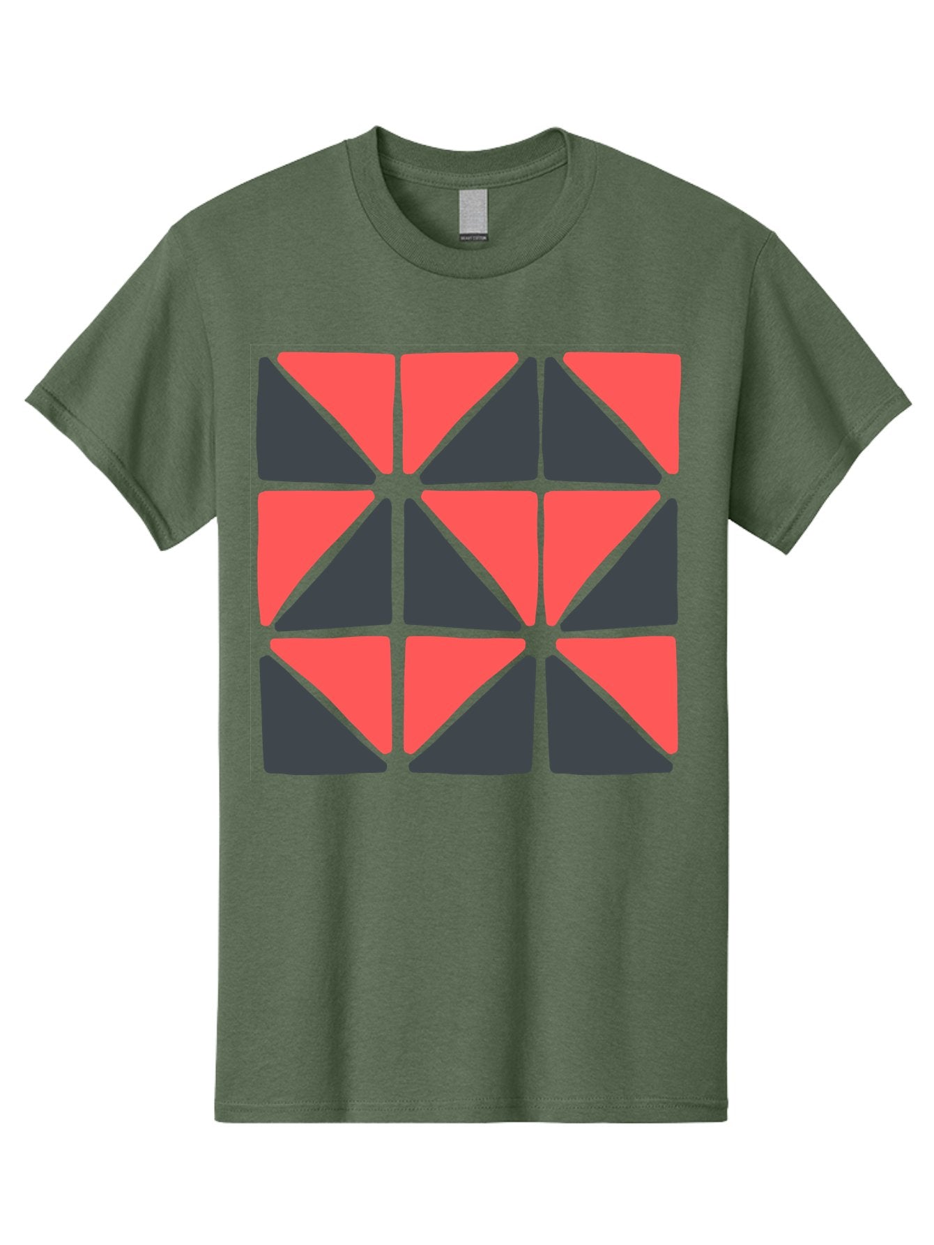 Triangles-Pattern Men'S Graphic Tee, 100% Cotton, Comfortable Casual Summer Wear, Machine Washable, Geometric Pattern, Pink And Gray Triangles, Modern Design, Abstract Art, Symmetrical Shapes, Graphic Elements, Digital Design Aab806 9
