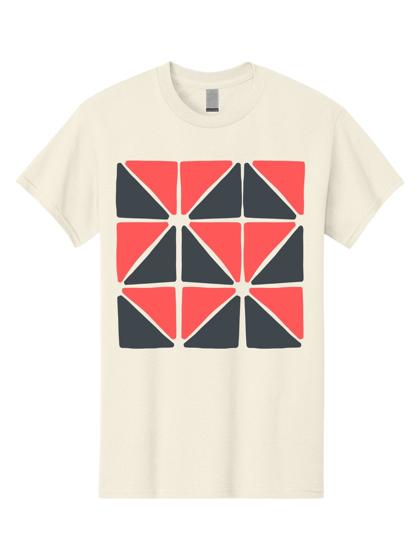 Triangles-Pattern Men'S Graphic Tee, 100% Cotton, Comfortable Casual Summer Wear, Machine Washable, Geometric Pattern, Pink And Gray Triangles, Modern Design, Abstract Art, Symmetrical Shapes, Graphic Elements, Digital Design Aab806 10