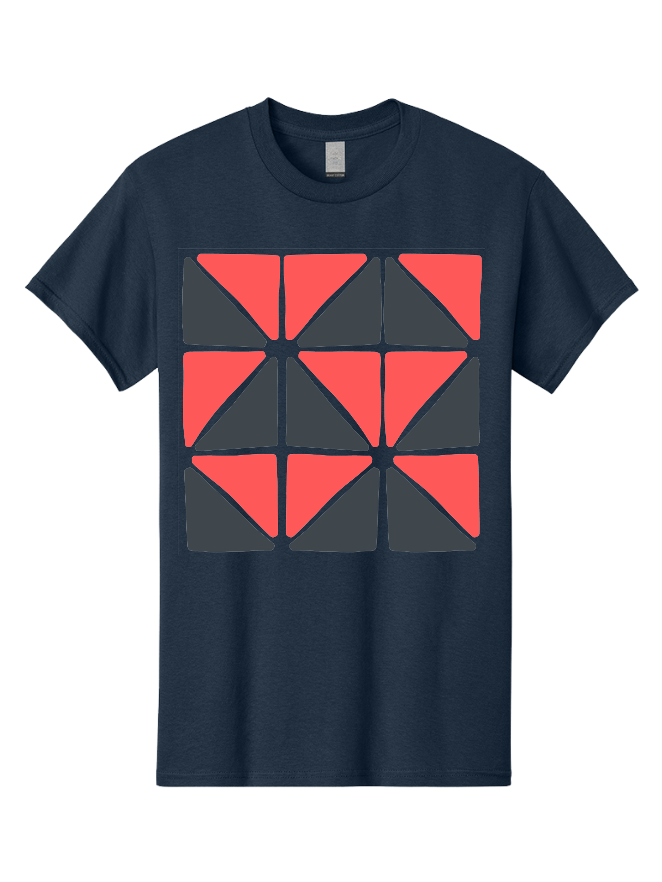 Triangles-Pattern Men'S Graphic Tee, 100% Cotton, Comfortable Casual Summer Wear, Machine Washable, Geometric Pattern, Pink And Gray Triangles, Modern Design, Abstract Art, Symmetrical Shapes, Graphic Elements, Digital Design Aab806 19