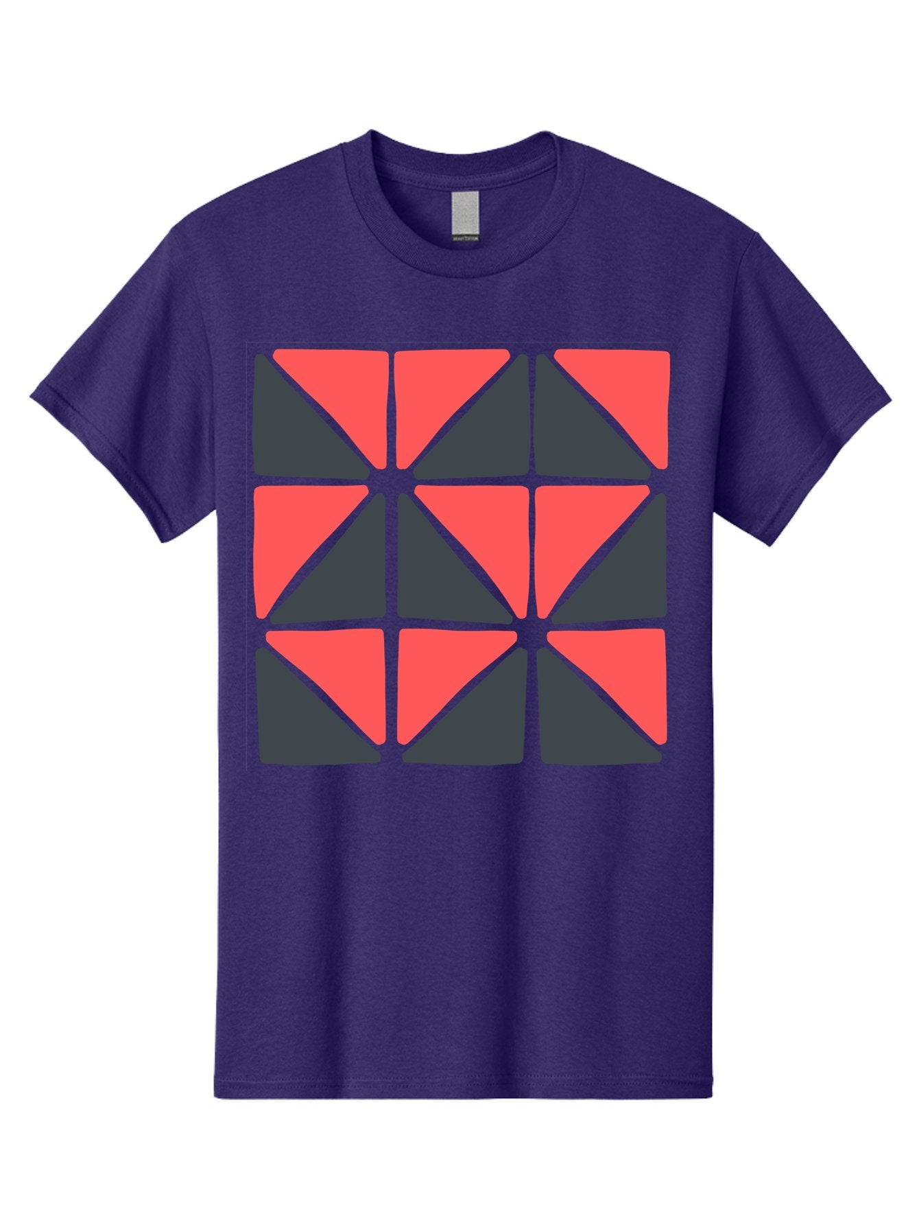 Triangles-Pattern Men'S Graphic Tee, 100% Cotton, Comfortable Casual Summer Wear, Machine Washable, Geometric Pattern, Pink And Gray Triangles, Modern Design, Abstract Art, Symmetrical Shapes, Graphic Elements, Digital Design Aab806 15