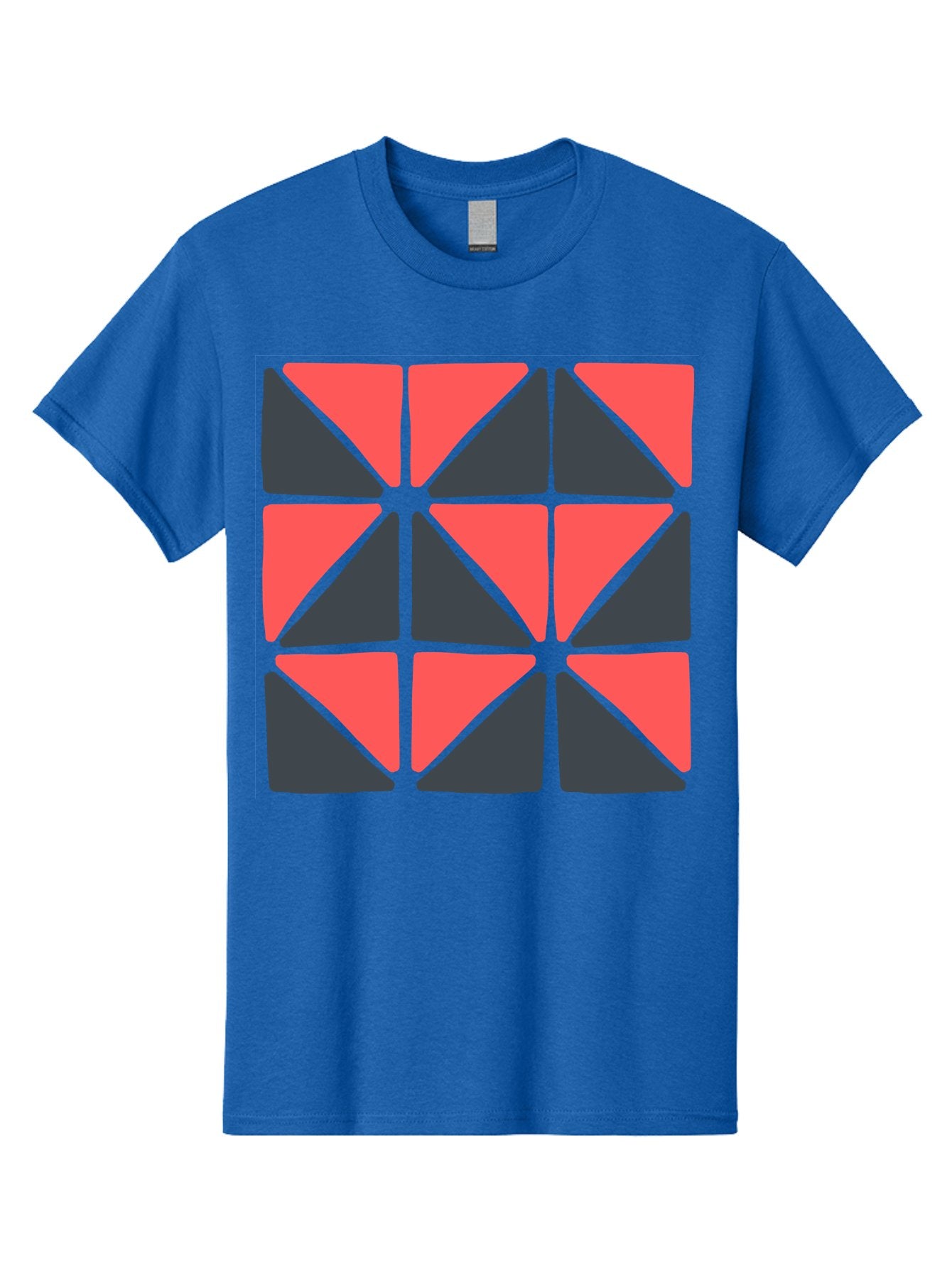 Triangles-Pattern Men'S Graphic Tee, 100% Cotton, Comfortable Casual Summer Wear, Machine Washable, Geometric Pattern, Pink And Gray Triangles, Modern Design, Abstract Art, Symmetrical Shapes, Graphic Elements, Digital Design Aab806 13