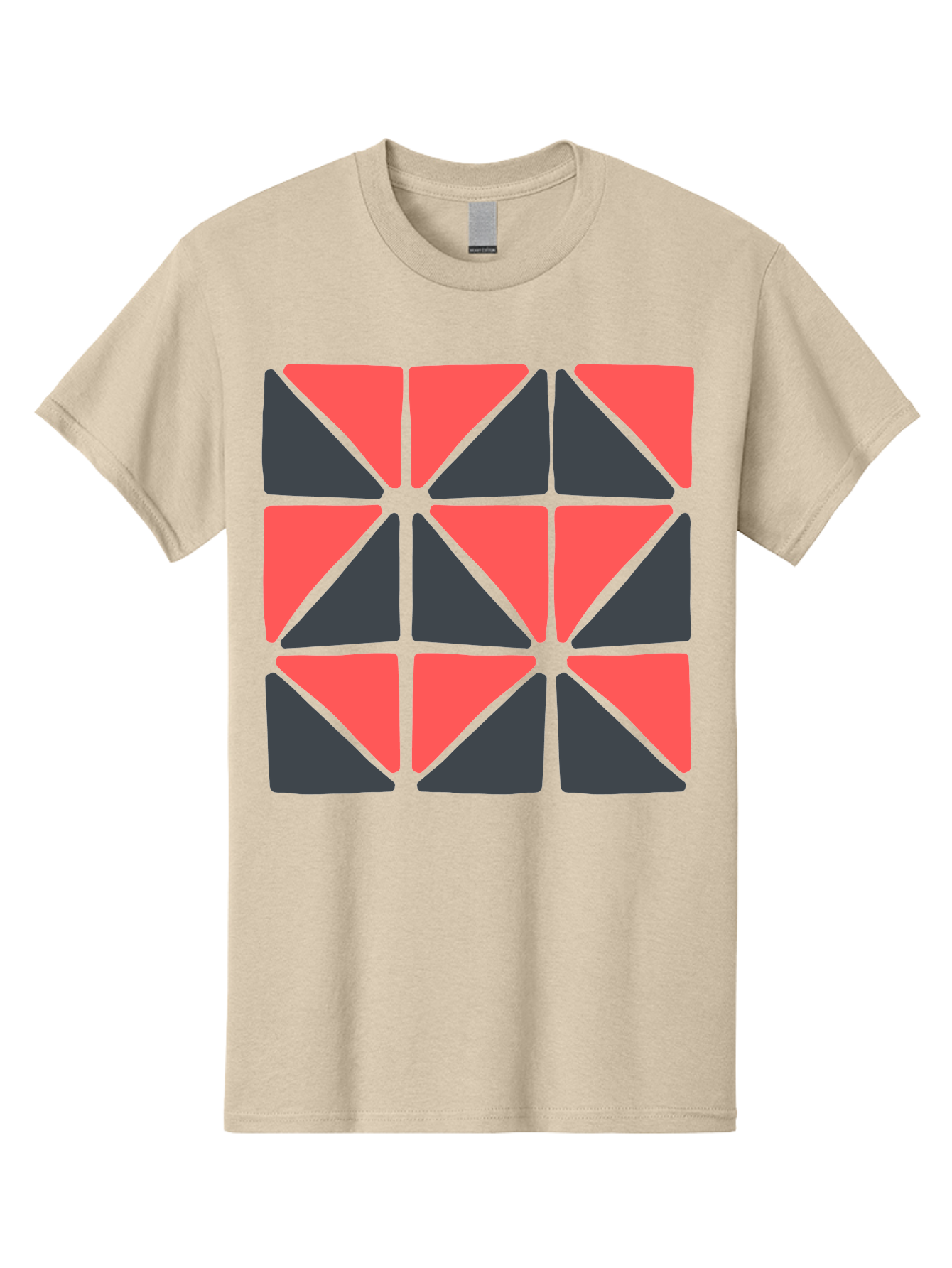 Triangles-Pattern Men'S Graphic Tee, 100% Cotton, Comfortable Casual Summer Wear, Machine Washable, Geometric Pattern, Pink And Gray Triangles, Modern Design, Abstract Art, Symmetrical Shapes, Graphic Elements, Digital Design Aab806 25