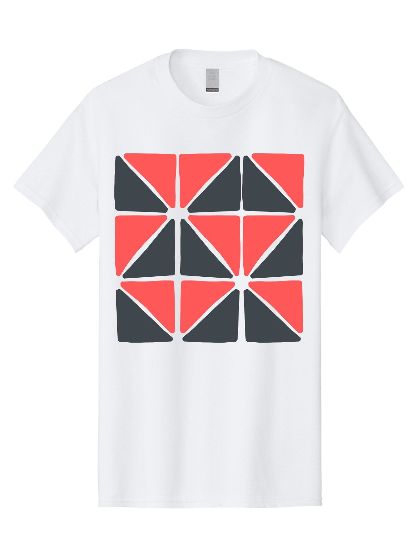 Triangles-Pattern Men'S Graphic Tee, 100% Cotton, Comfortable Casual Summer Wear, Machine Washable, Geometric Pattern, Pink And Gray Triangles, Modern Design, Abstract Art, Symmetrical Shapes, Graphic Elements, Digital Design Aab806 11