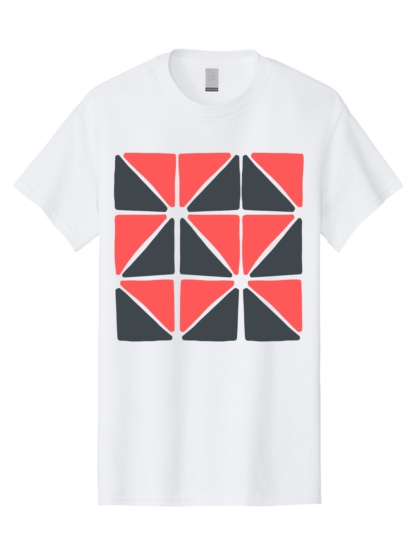 Triangles-Pattern Men'S Graphic Tee, 100% Cotton, Comfortable Casual Summer Wear, Machine Washable, Geometric Pattern, Pink And Gray Triangles, Modern Design, Abstract Art, Symmetrical Shapes, Graphic Elements, Digital Design Aab806 7