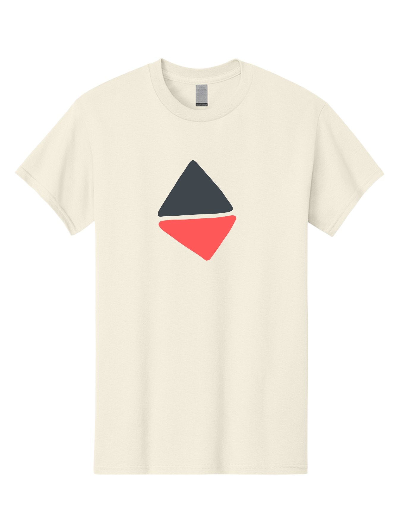 Triangles Men'S Graphic Tee, 100% Cotton, Comfortable Casual Summer Wear, Machine Washable, Geometric Shapes, Triangle Design, Overlapping Forms, Black And Red Colors, Simple Graphics, Abstract Art, Minimalist Style Aab807 7