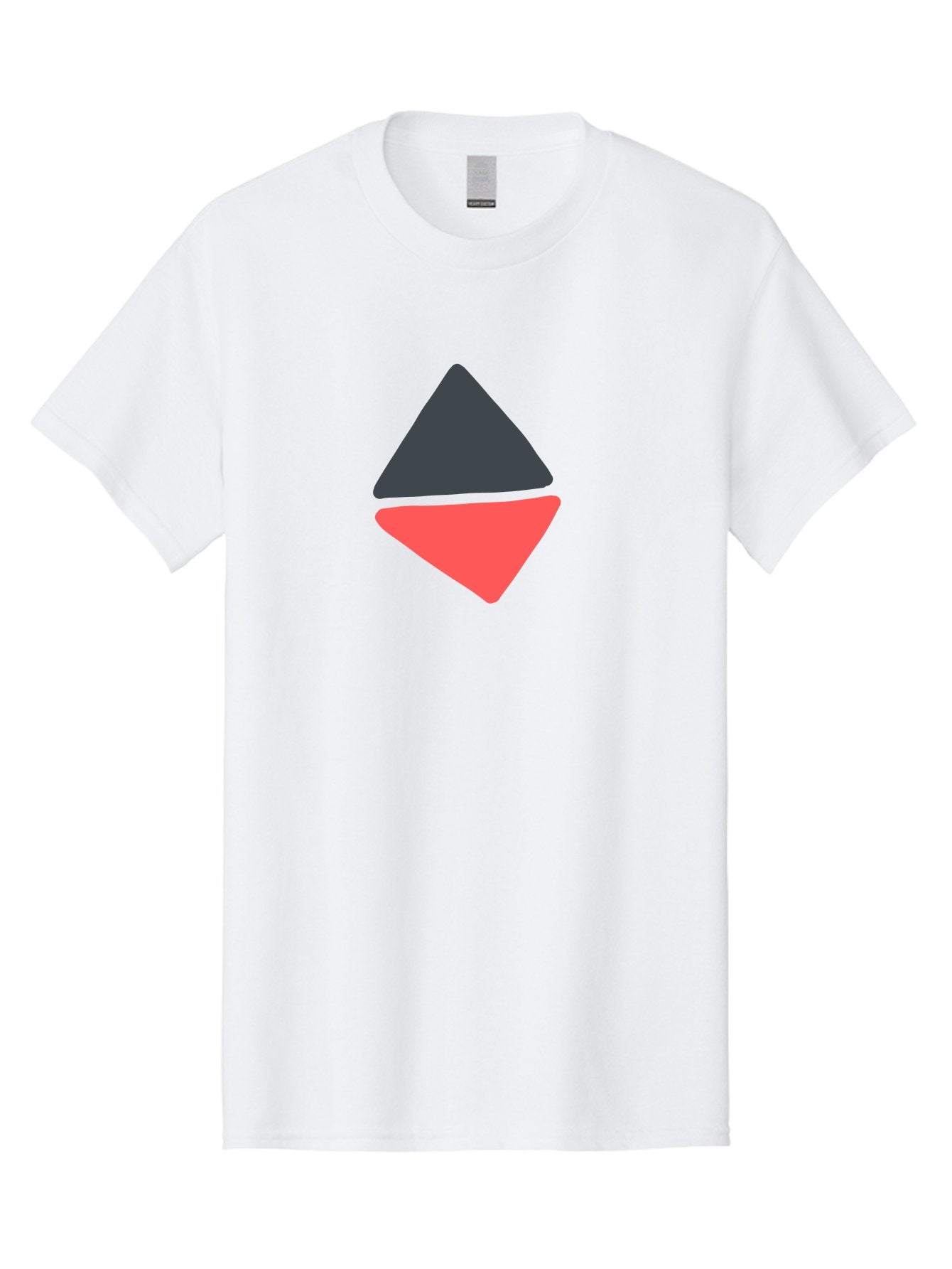 Triangles Men'S Graphic Tee, 100% Cotton, Comfortable Casual Summer Wear, Machine Washable, Geometric Shapes, Triangle Design, Overlapping Forms, Black And Red Colors, Simple Graphics, Abstract Art, Minimalist Style Aab807 3