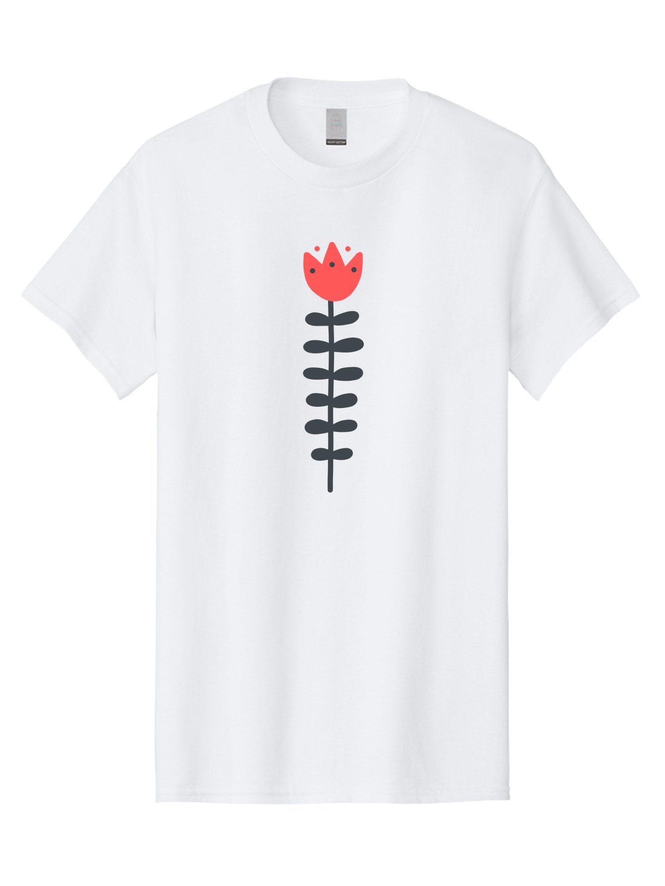 Tulip-Illustration Men'S Graphic Tee, 100% Cotton, Comfortable Casual Summer Wear, Machine Washable, Stylized Tulip, Minimalist Design, Simple Shapes, Red Tulip, Purple Leaves, Modern Art, Floral Motif, Artistic Expression, Creative Design Aab809 12