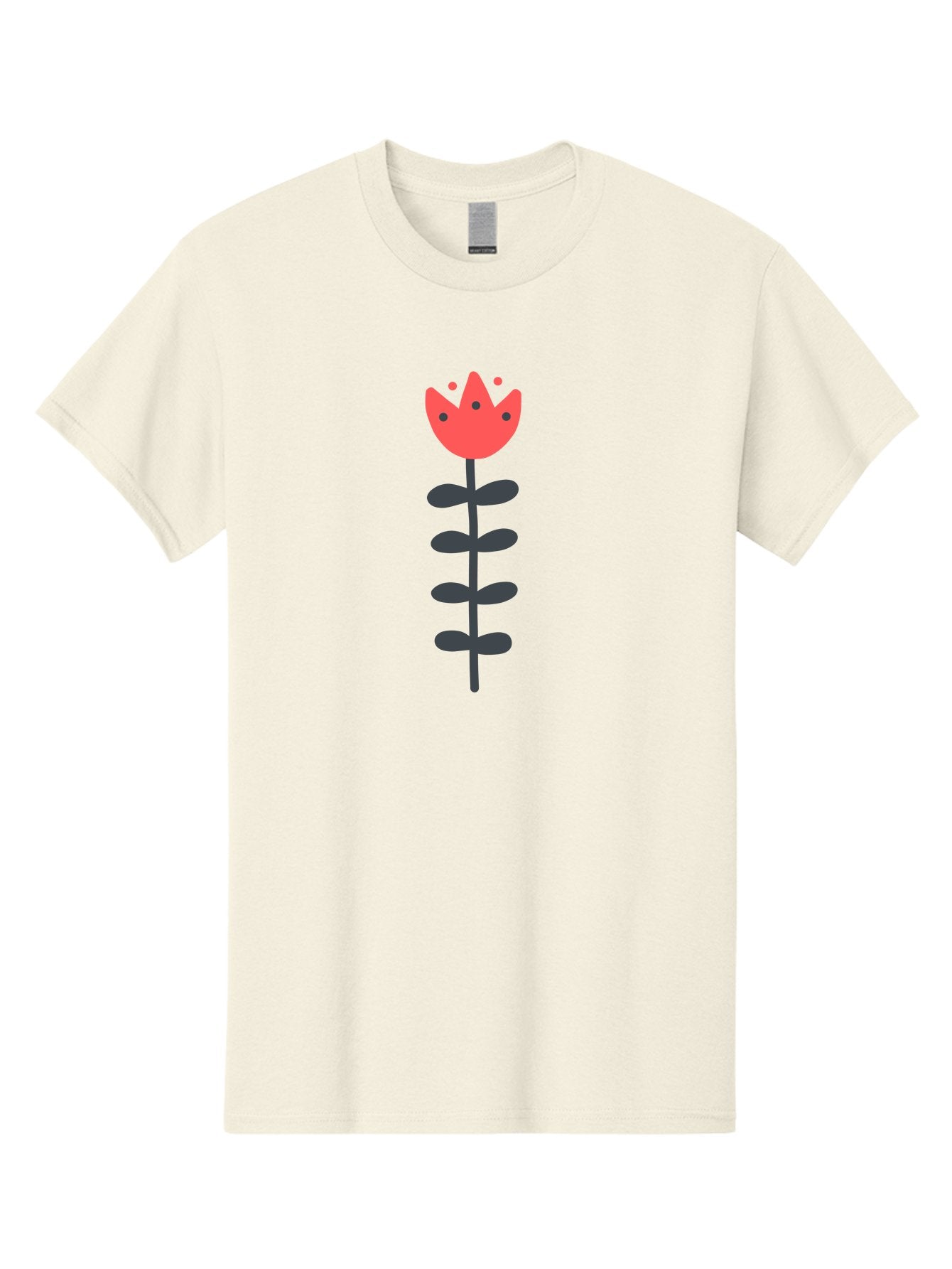 Tulip Men'S Graphic Tee, 100% Cotton, Comfortable Casual Summer Wear, Machine Washable, Red Tulip, Simple Flower, Minimalist Design, Floral Illustration, Cute Cartoon Flower, Vibrant Red Petals, Simple Stem, Black Leaves Aab812 15