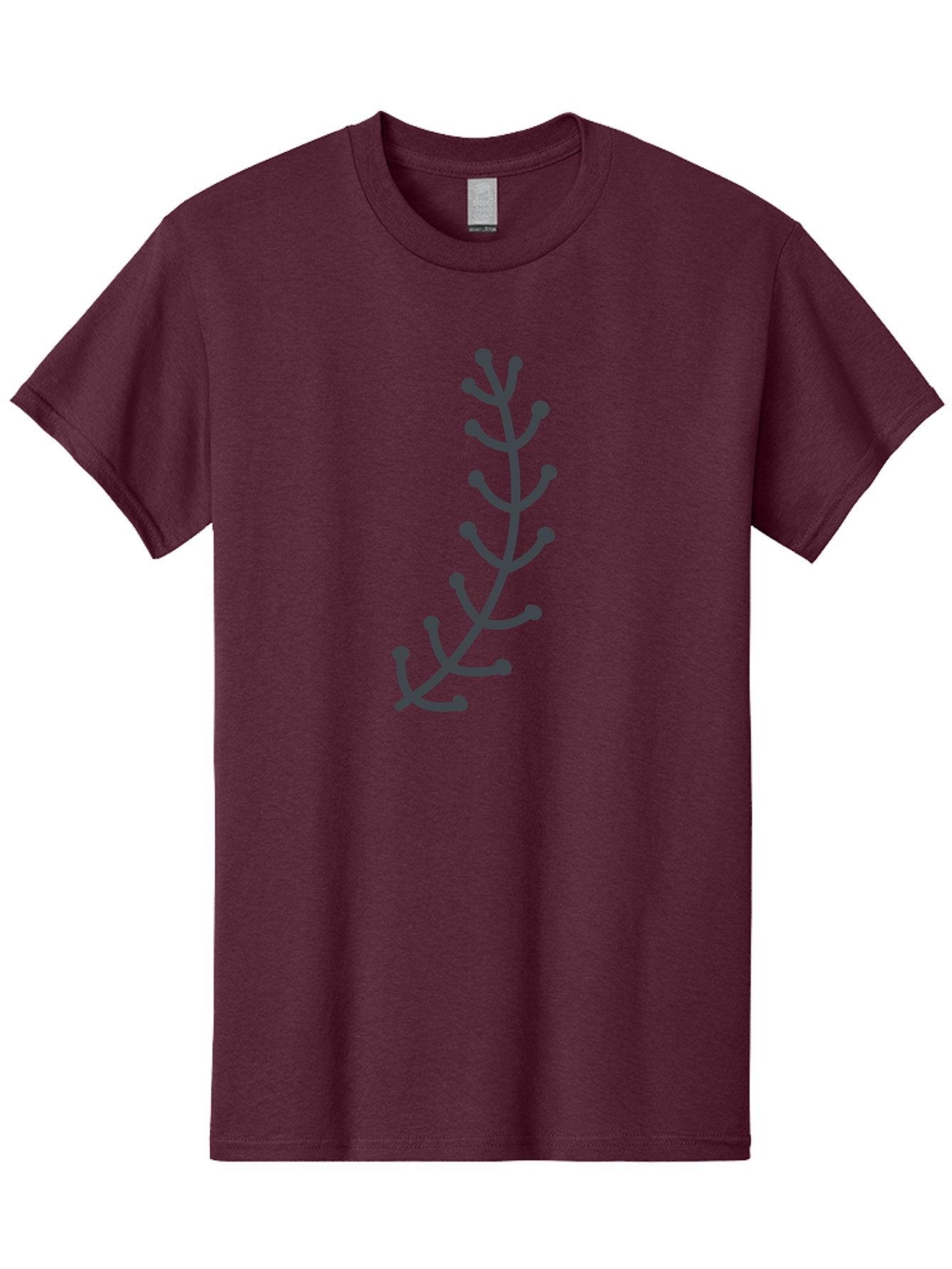 Twig Men'S Graphic Tee, 100% Cotton, Comfortable Casual Summer Wear, Machine Washable, Simple Plant Illustration, Purple Stems, Rounded Leaves, Digital Art, Minimalist Design, Abstract Botanical Aab814 5
